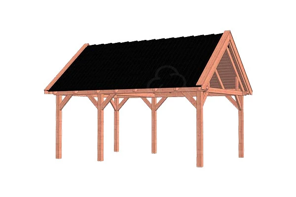 Trendhout Douglas Overkapping Zadeldak XL 590 x 440 cm - Afbeelding 1