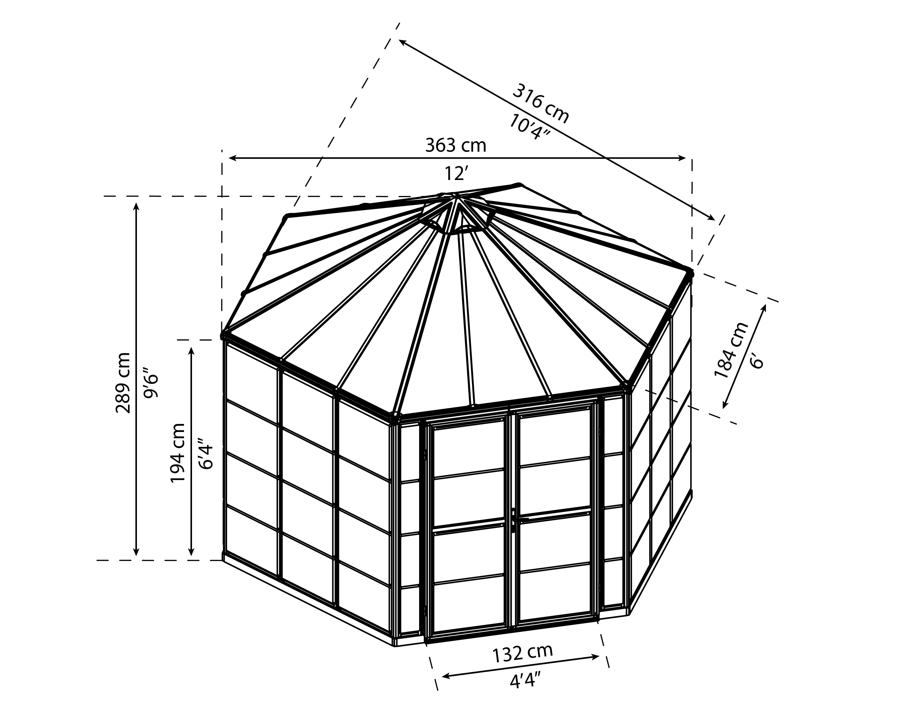 Palram Canopia Tuinkas Oasis 363 cm Antraciet - Afbeelding 11