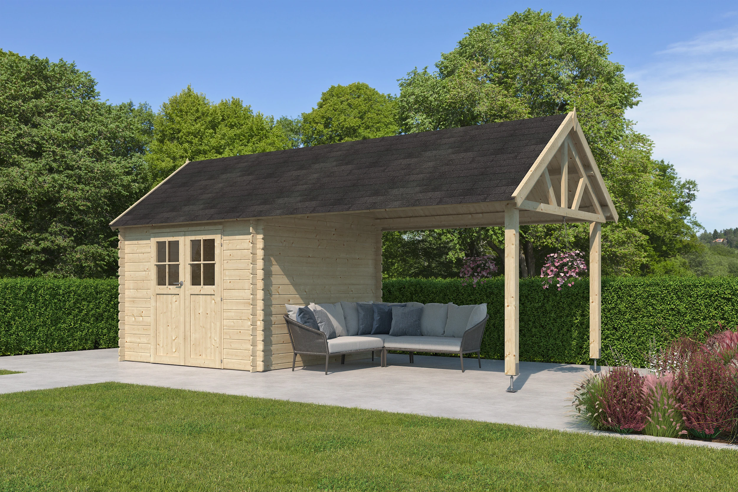 Woodlands Blokhut Gloucester S 670 x 295 cm - Afbeelding 1