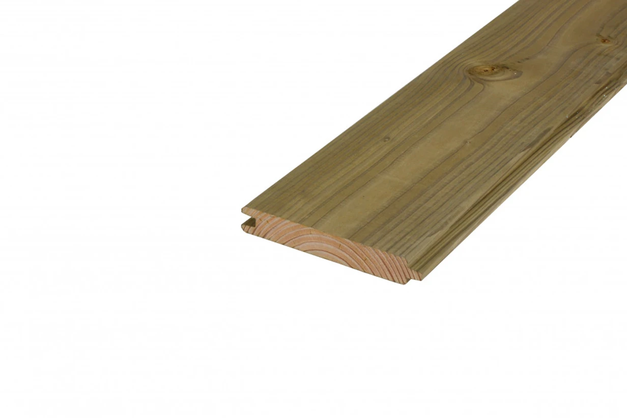 Douglas Blokhutprofielplank 2.8 x 19.5 cm (28 x 195 mm) Geschaafd Geïmpregneerd - Lengte 400 cm - Afbeelding 2