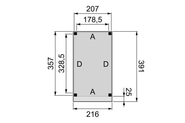 Hillhout Douglas Buitenverblijf Plat Dak Premium 210 x 360 cm - Afbeelding 2