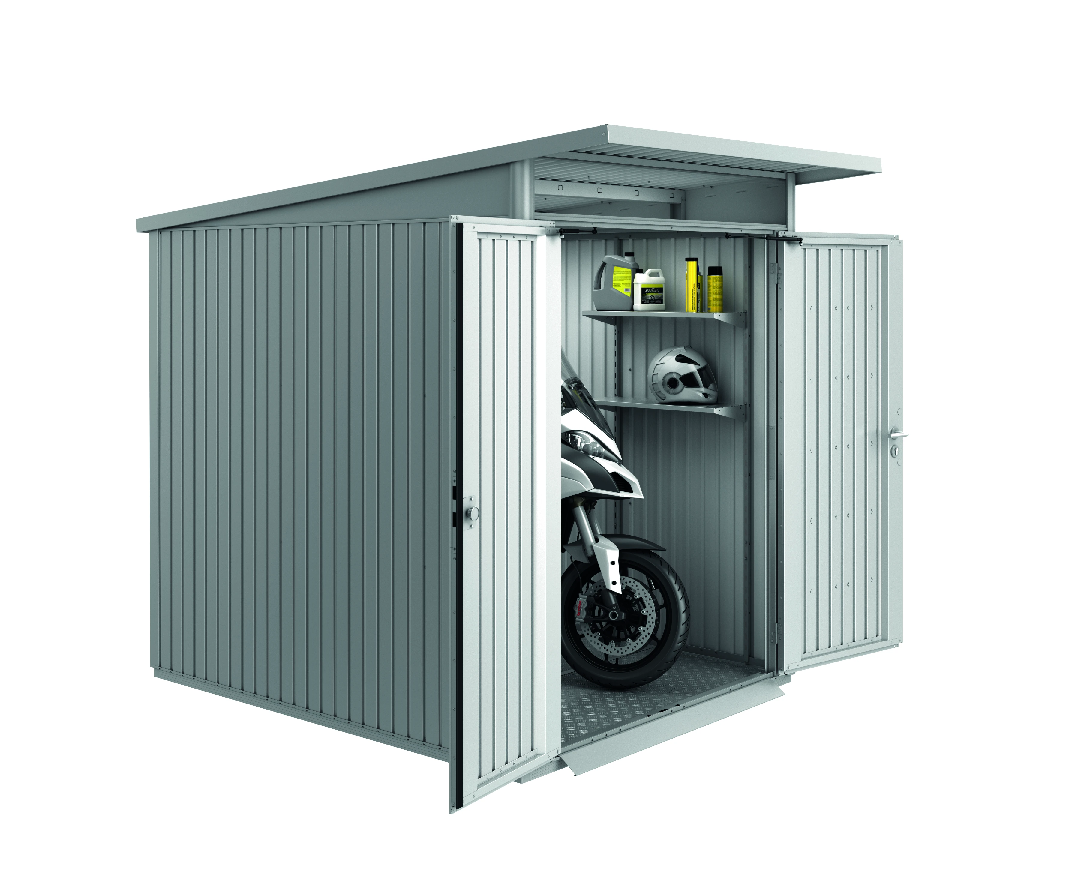 Biohort Berging Avantgarde Dubbele Deur Zilver 180 x 220 x 218 cm - Afbeelding 2