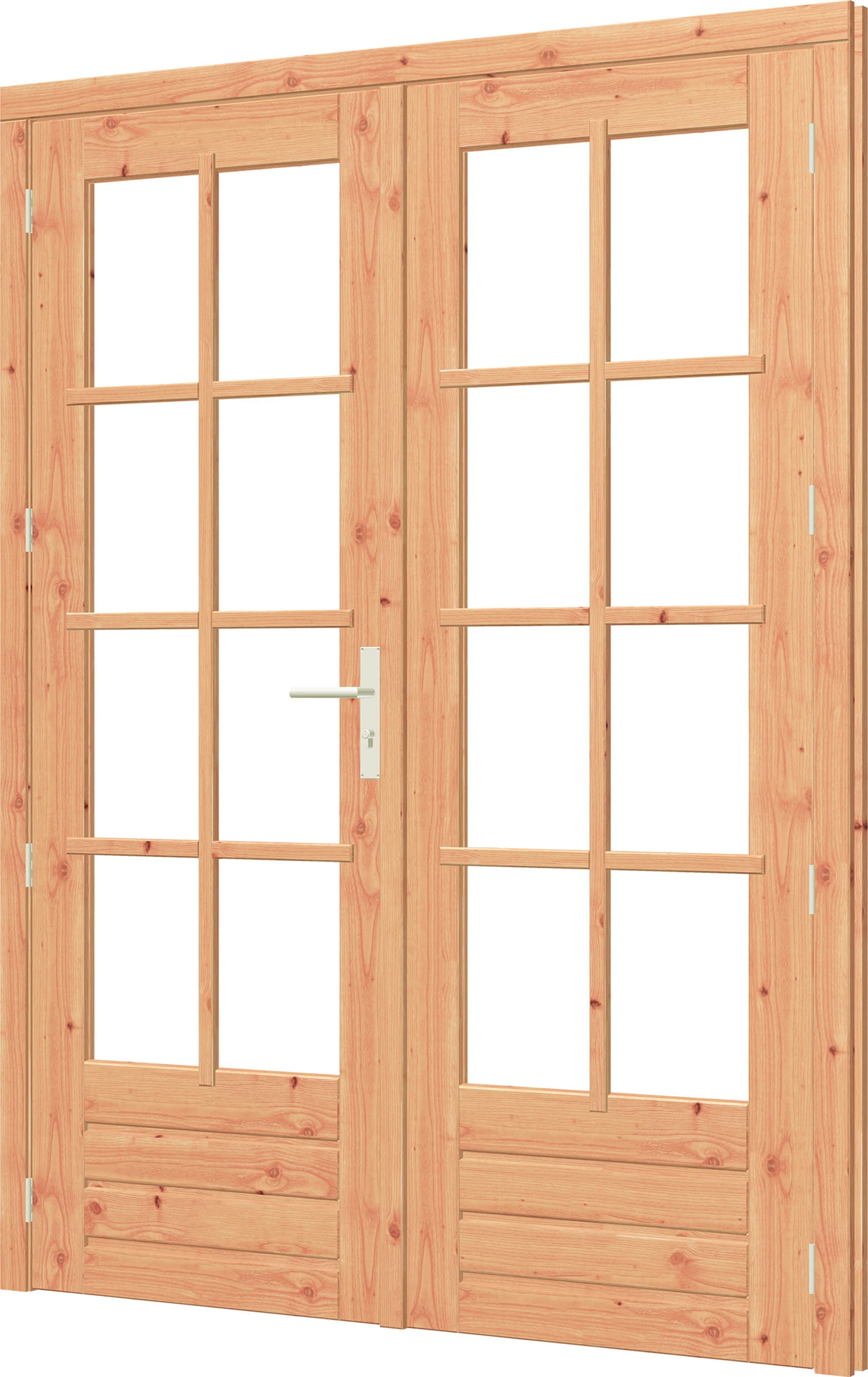 Trendhout Douglas Stapeldorpeldeur Dubbel met Kozijn Onbehandeld - Kozijn 163.6 x 213.6 cm - Afbeelding 1