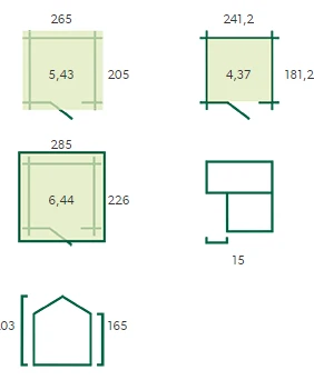 Woodlands Blokhut Luzern Groen Geïmpregneerd 265 x 205 cm - Afbeelding 3