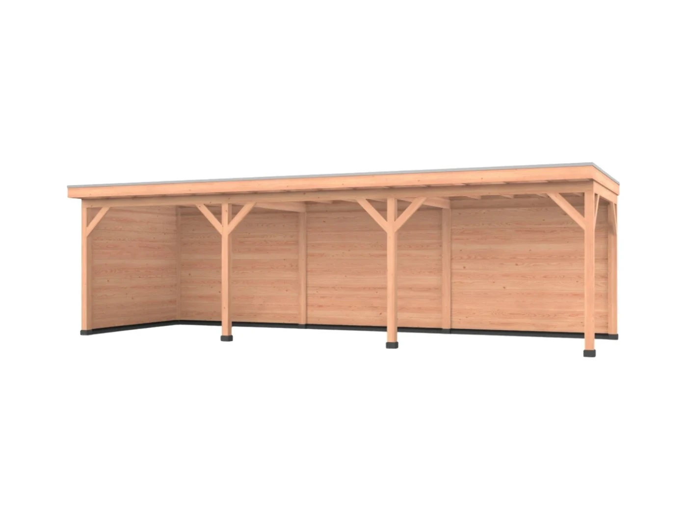 Douglas overkapping, 900 x 400, met achterwand en zijwand, Westwood Comfort - Afbeelding 1