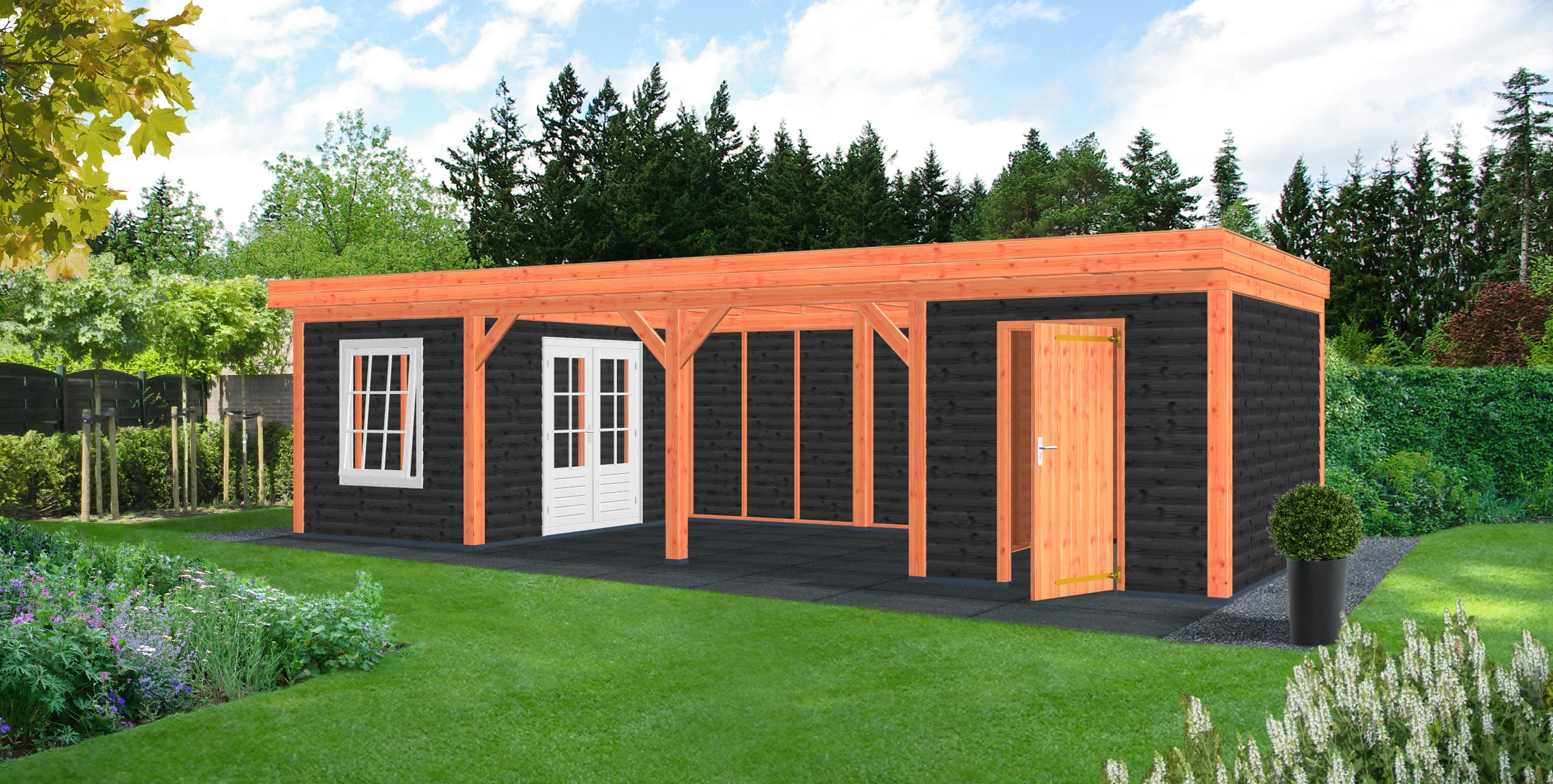 Trendhout Douglas Overkapping Mensa 980 x 400 cm - Afbeelding 2