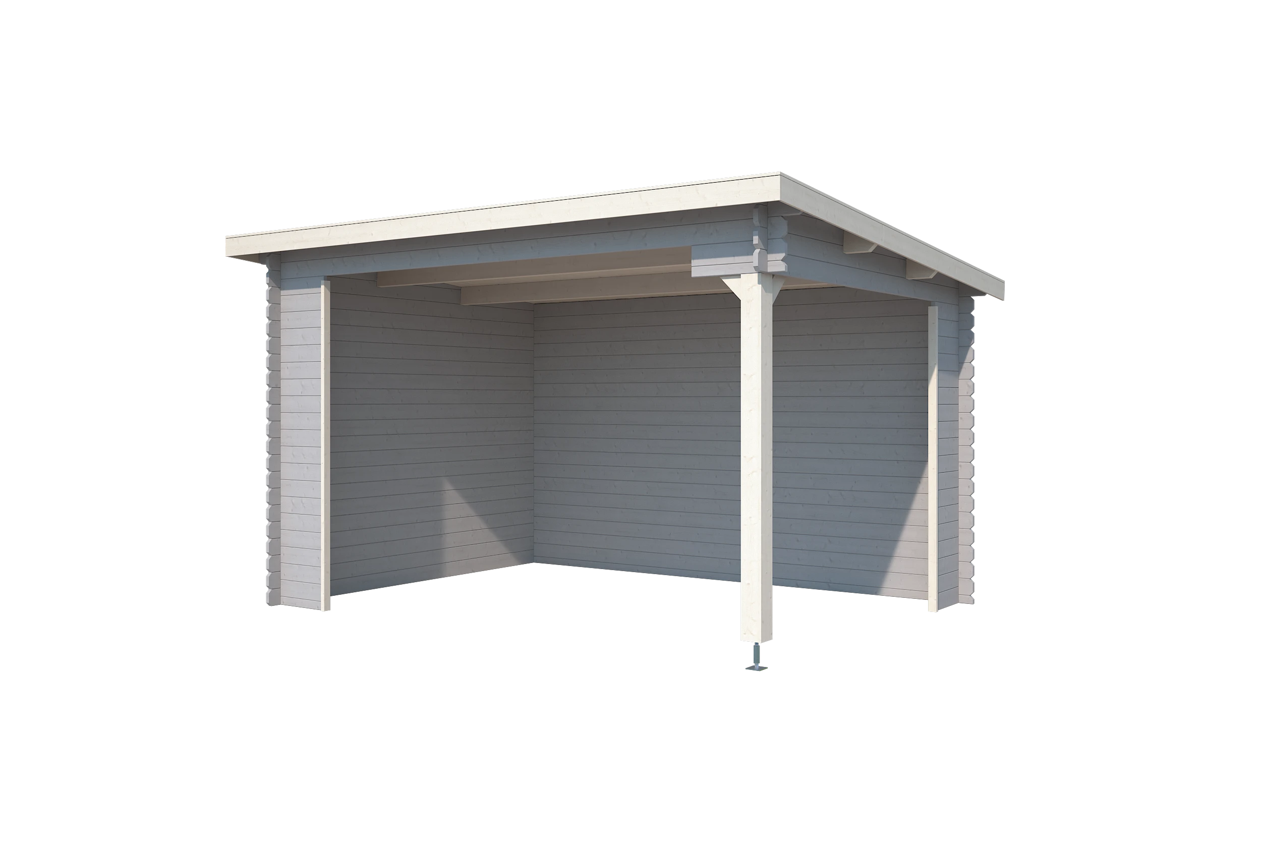 Outdoor Life Blokhut Lara Platinum Grey-Wit 380 x 275 cm - Afbeelding 2