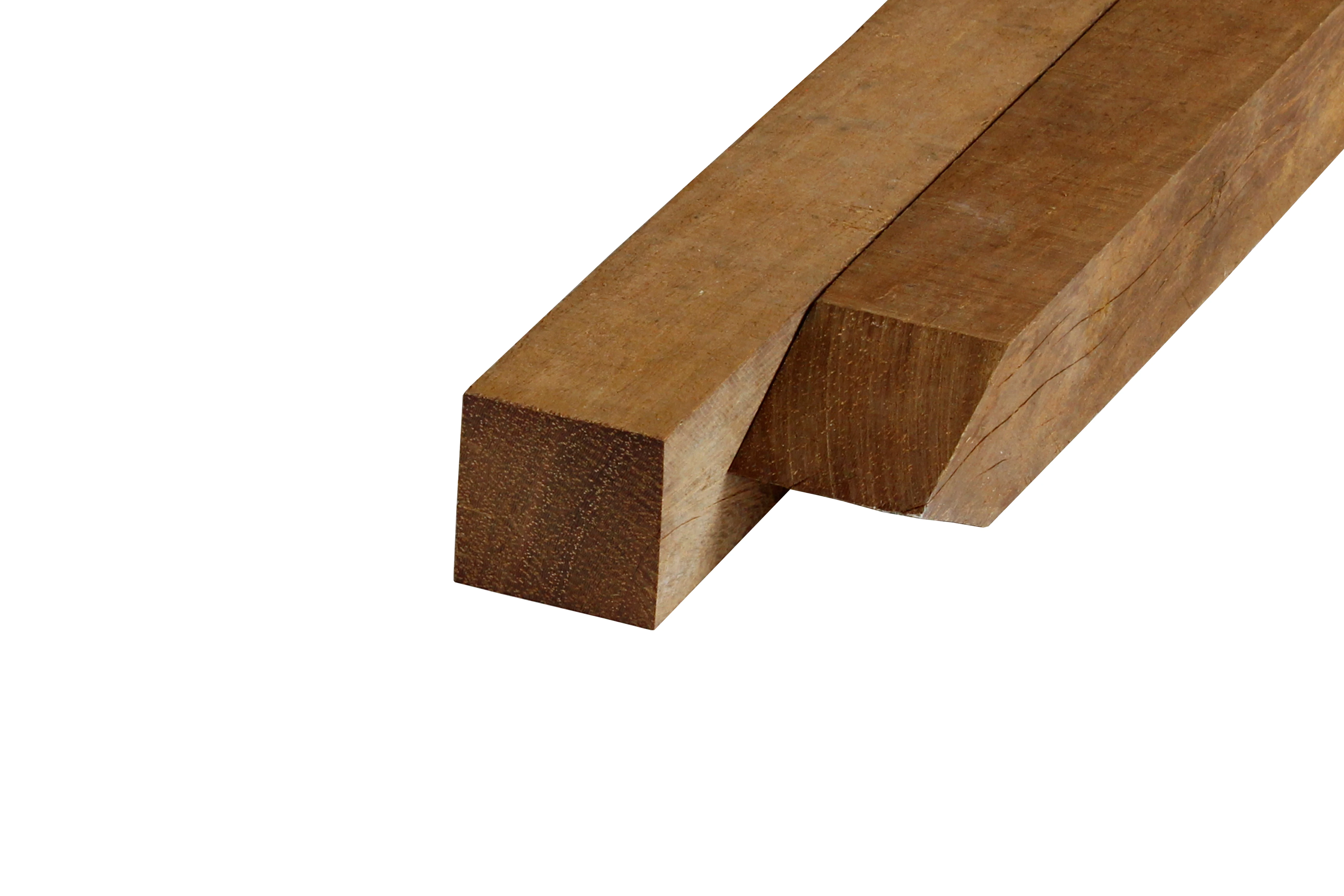 Hardhout Azobe Paal 8 x 8 cm (80 x 80 mm) Fijnbezaagd - Lengte 200 cm - Afbeelding 1