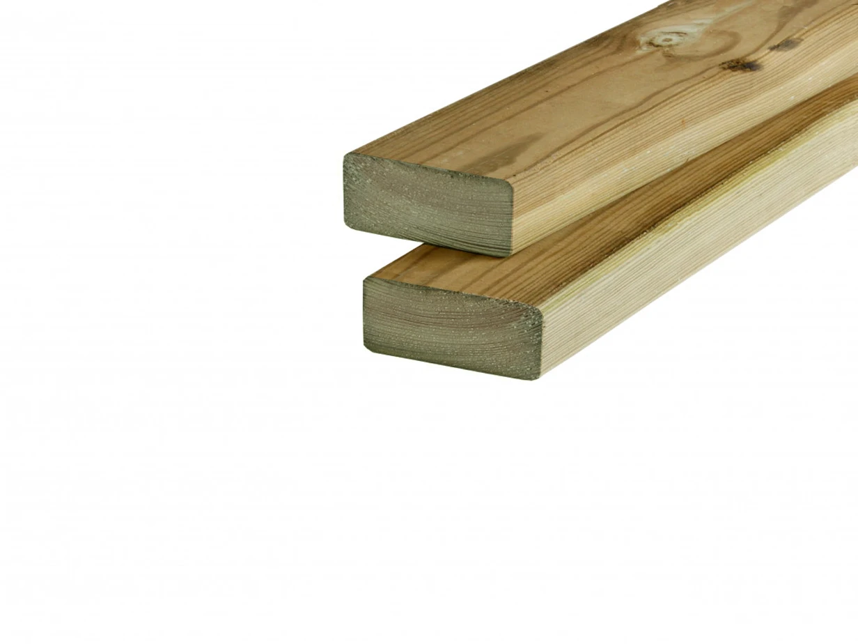 Grenen Regel 4.5 x 9.5 cm (45 x 95 mm) Geschaafd Geïmpregneerd - Lengte 420 cm - Afbeelding 1