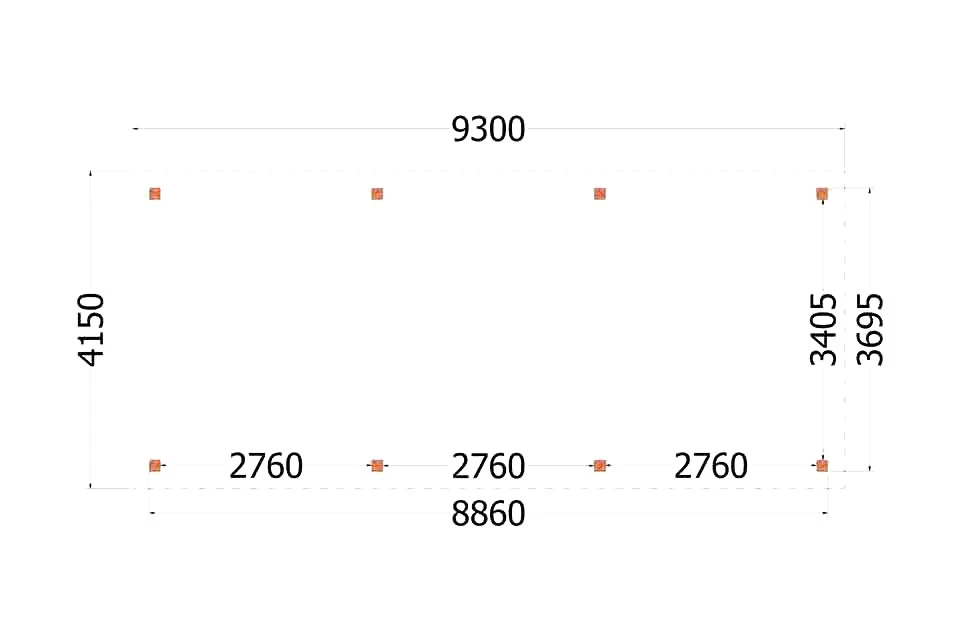 Trendhout Douglas Overkapping Siena 930 x 415 cm - Afbeelding 2