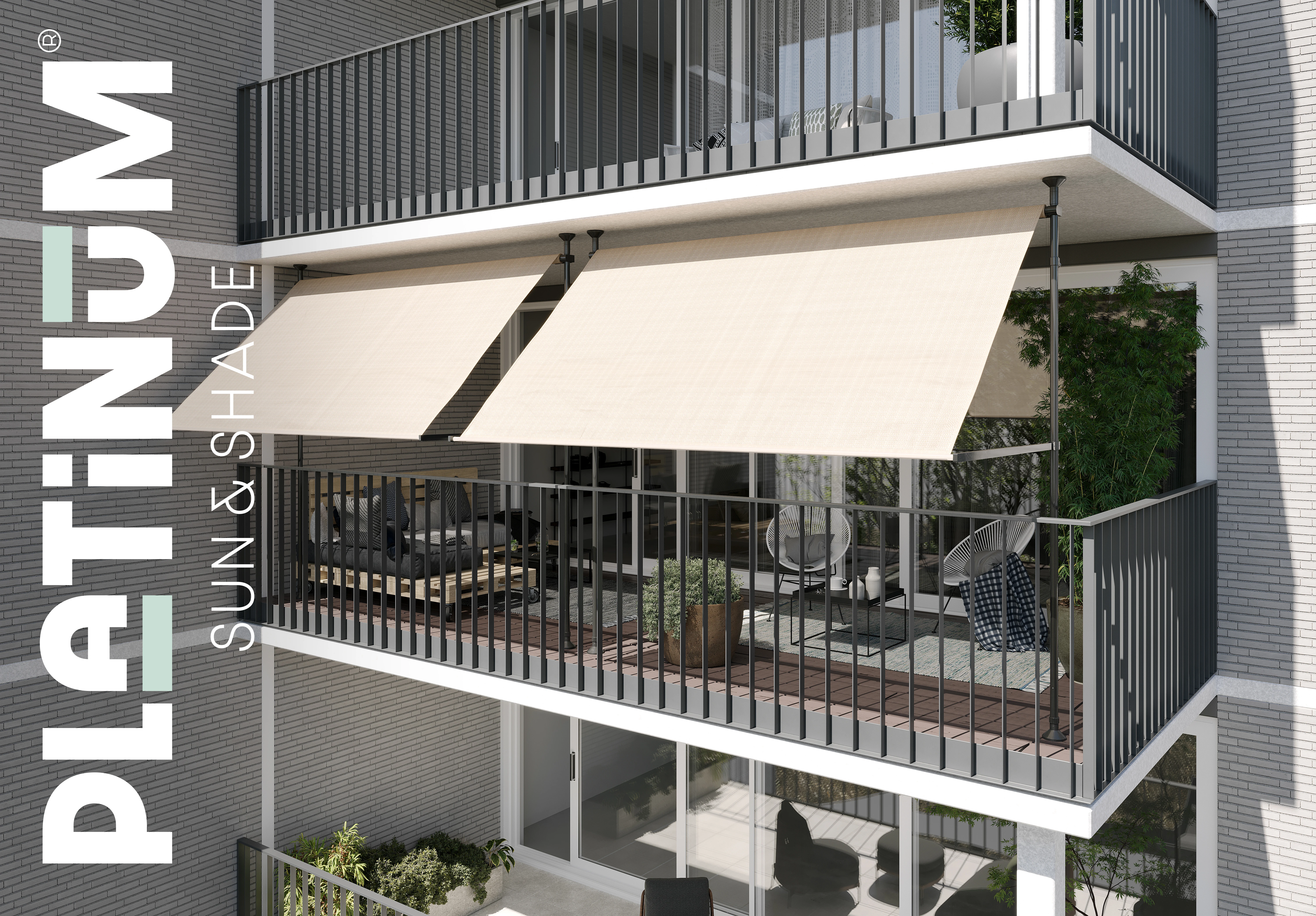 Platinum Balkon Zonnescherm Flex Frame - Afbeelding 2