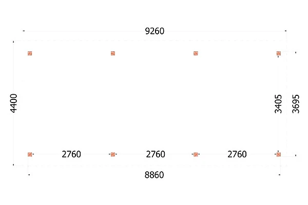Trendhout Douglas Overkapping Zadeldak XL 926 x 440 cm - Afbeelding 3