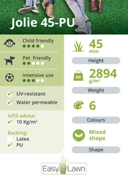 EasyLawn Jolie 45 Kunstgras - Rolbreedte 200 cm - Afbeelding 6