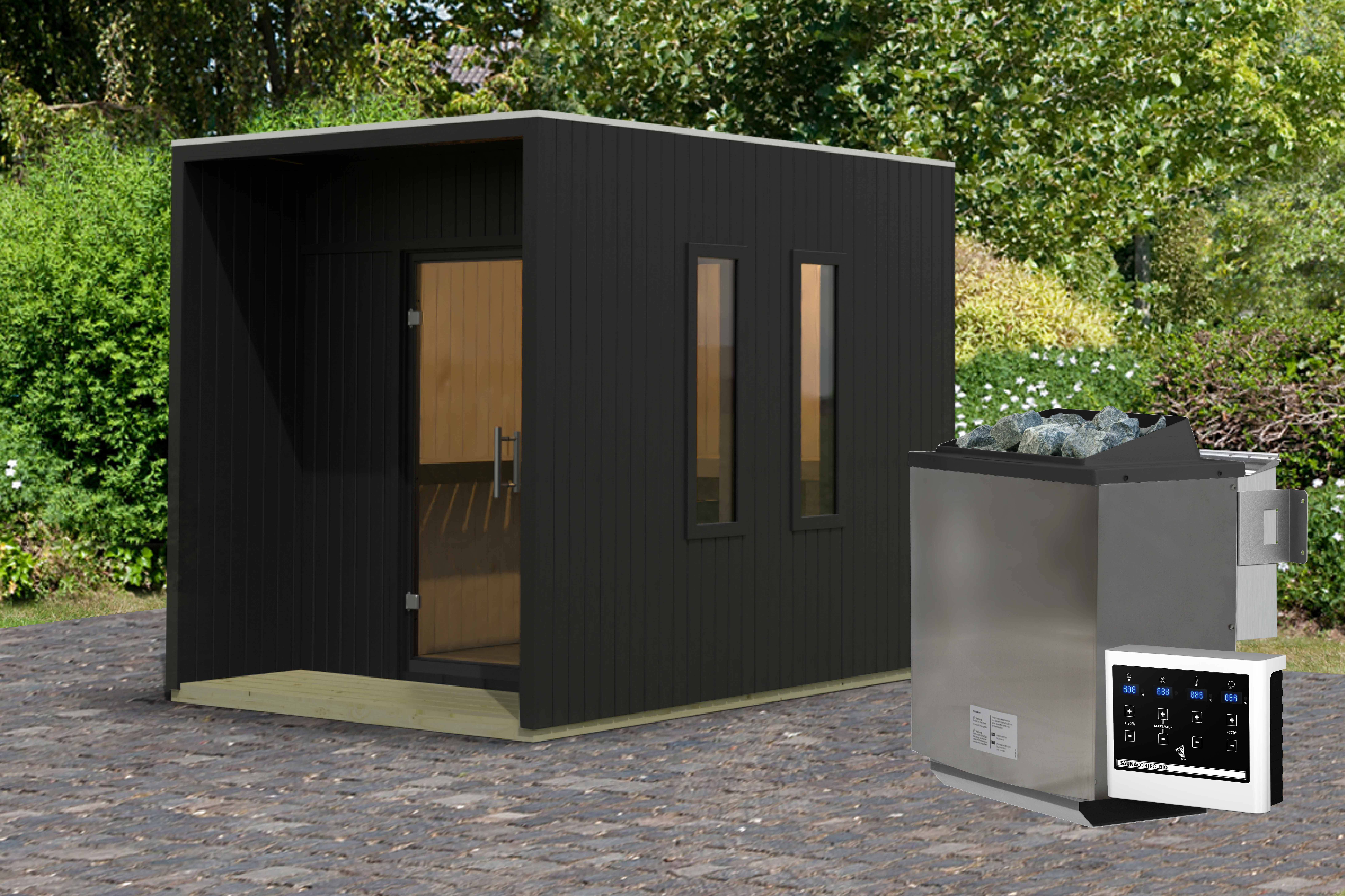 Karibu Sauna Culemborg Bio Combi 220 x 288 x 244 cm - Afbeelding 15