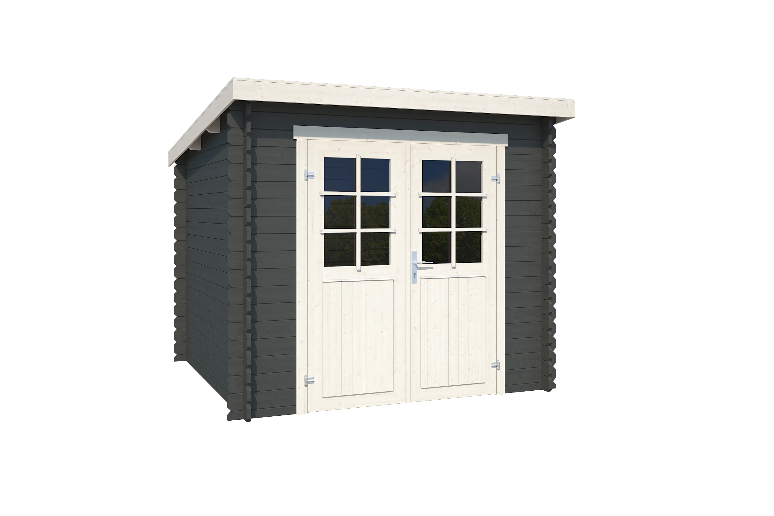 Outdoor life Blokhut Indi Carbon Grijs-Wit 230 x 175 cm - Afbeelding 2