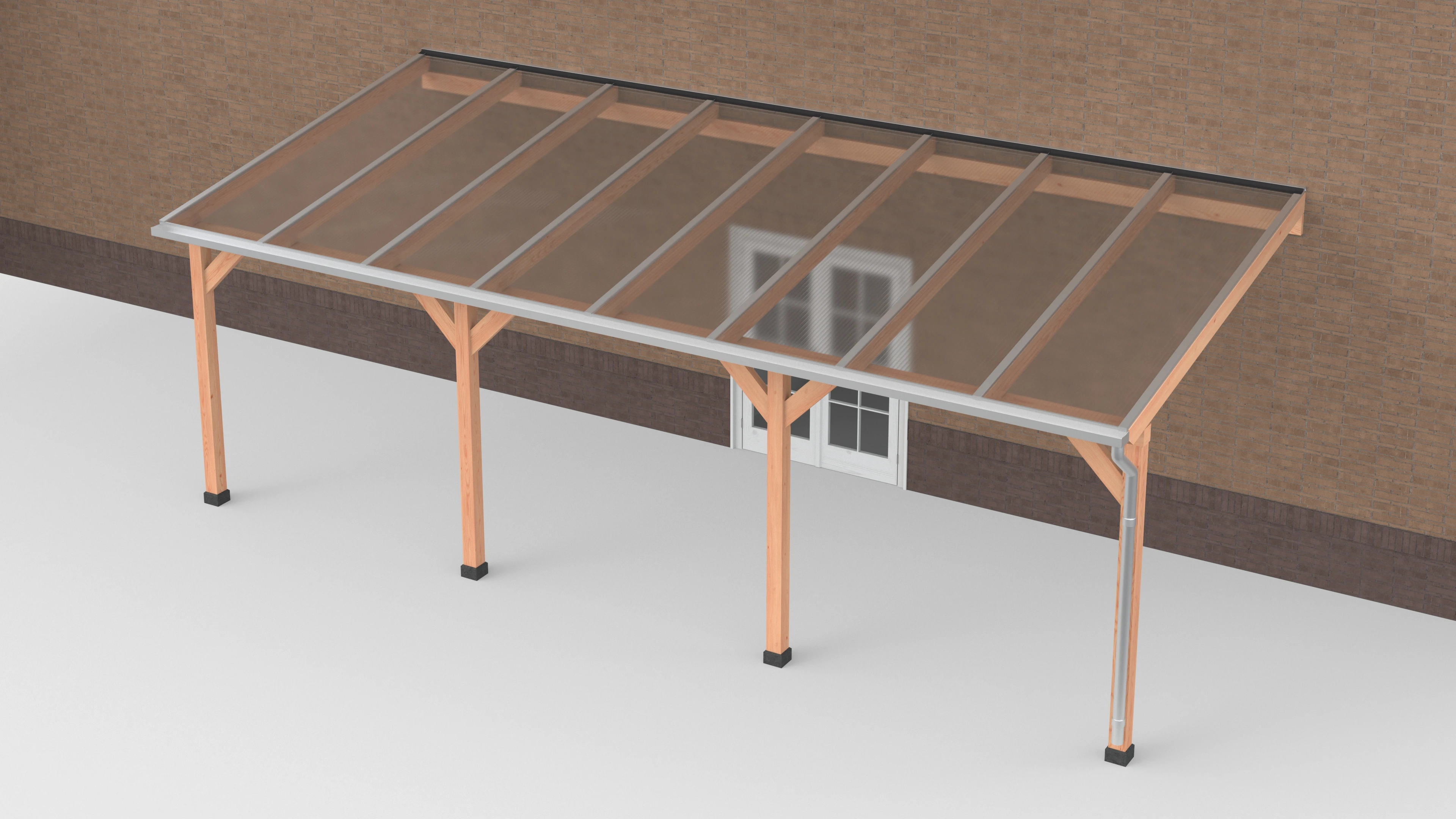 Douglas Terrasoverkapping Geschaafd Polycarbonaat Helder 800 x 350 cm - Afbeelding 1