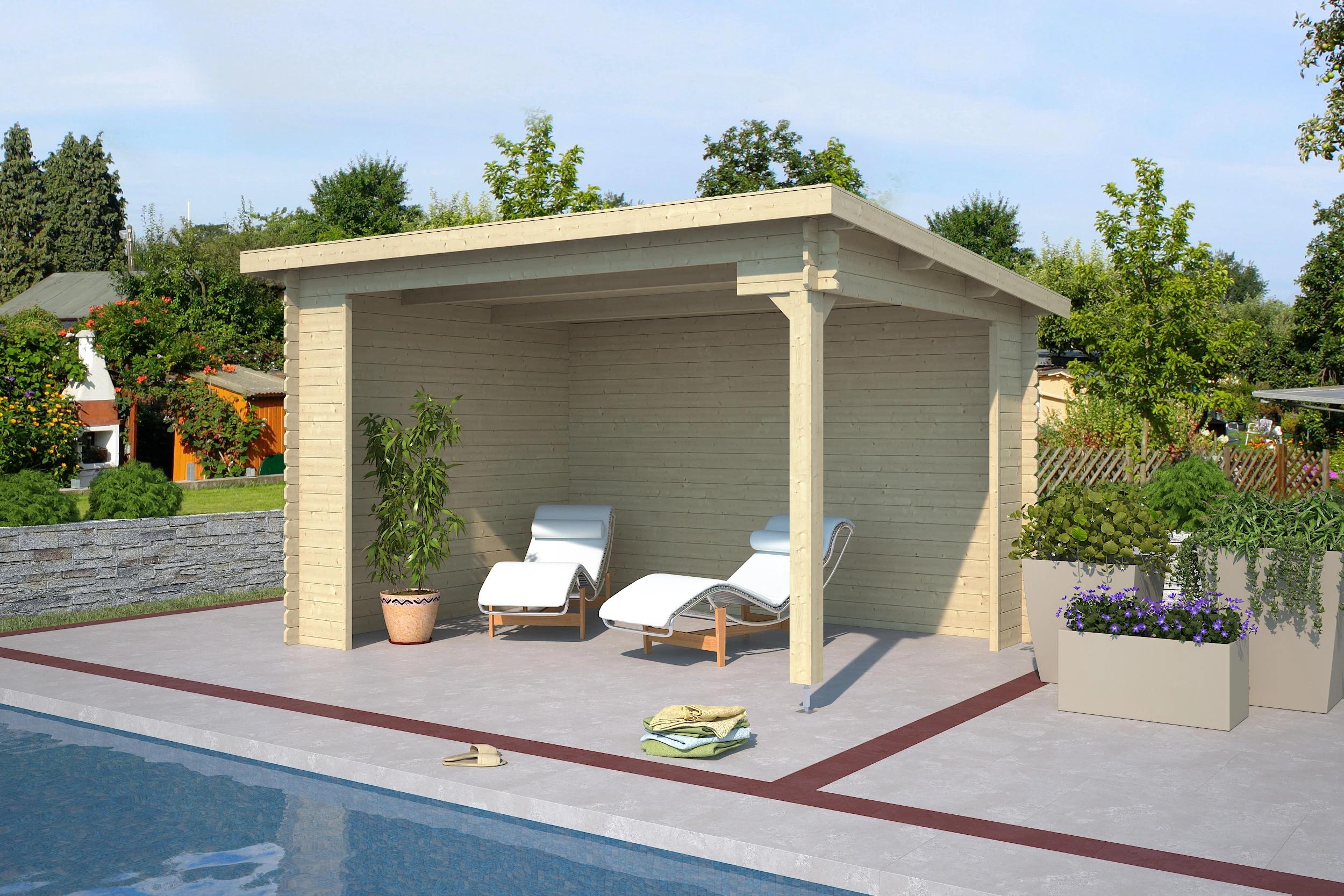 Outdoor life Blokhut Lara 380 x 275 cm - Afbeelding 1