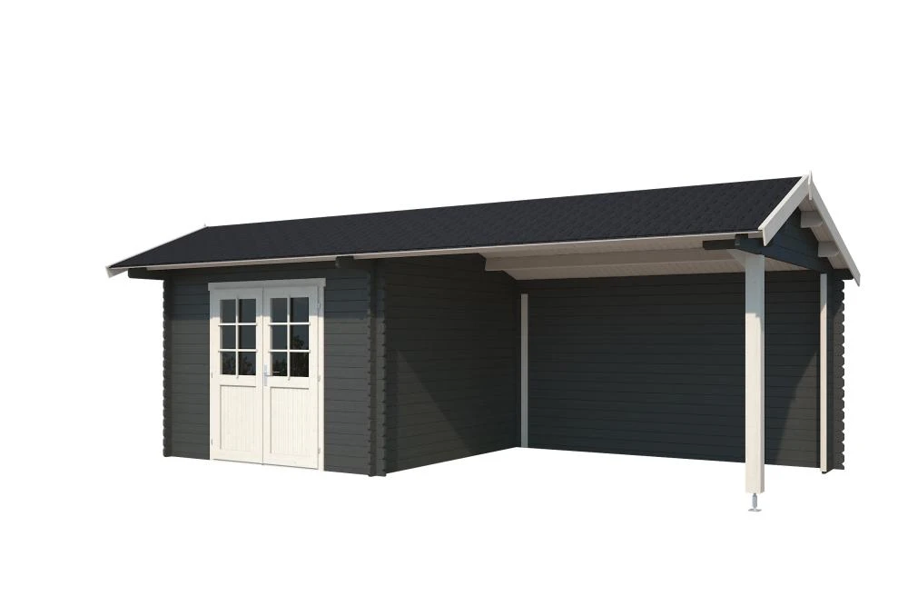 Outdoor Life Blokhut Maribel Carbon Grey-Wit 680 x 300 cm - Afbeelding 2
