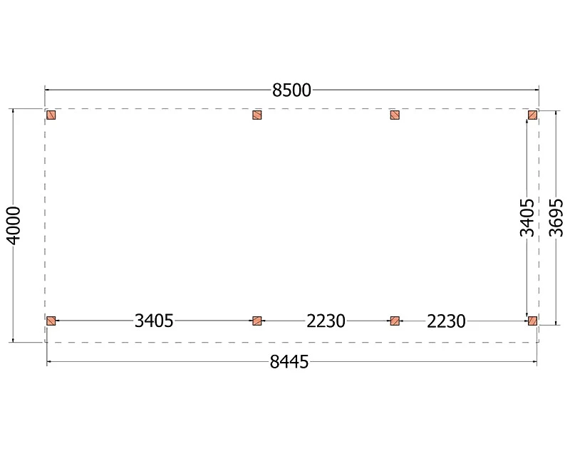 Douglas Overkapping Refter 850 x 400 cm - Afbeelding 2