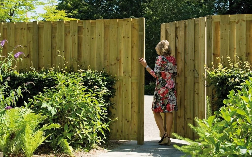 Vuren Schutting 18-planks Geschaafd Groen Geïmpregneerd 200 x 180 cm - Afbeelding 8