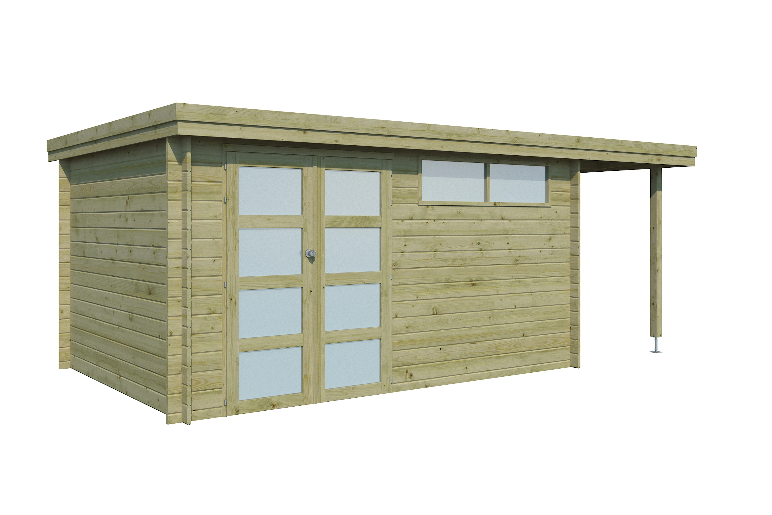 Woodlands Blokhut Oregon met Overkapping Geïmpregneerd 565 x 295 cm - Afbeelding 2