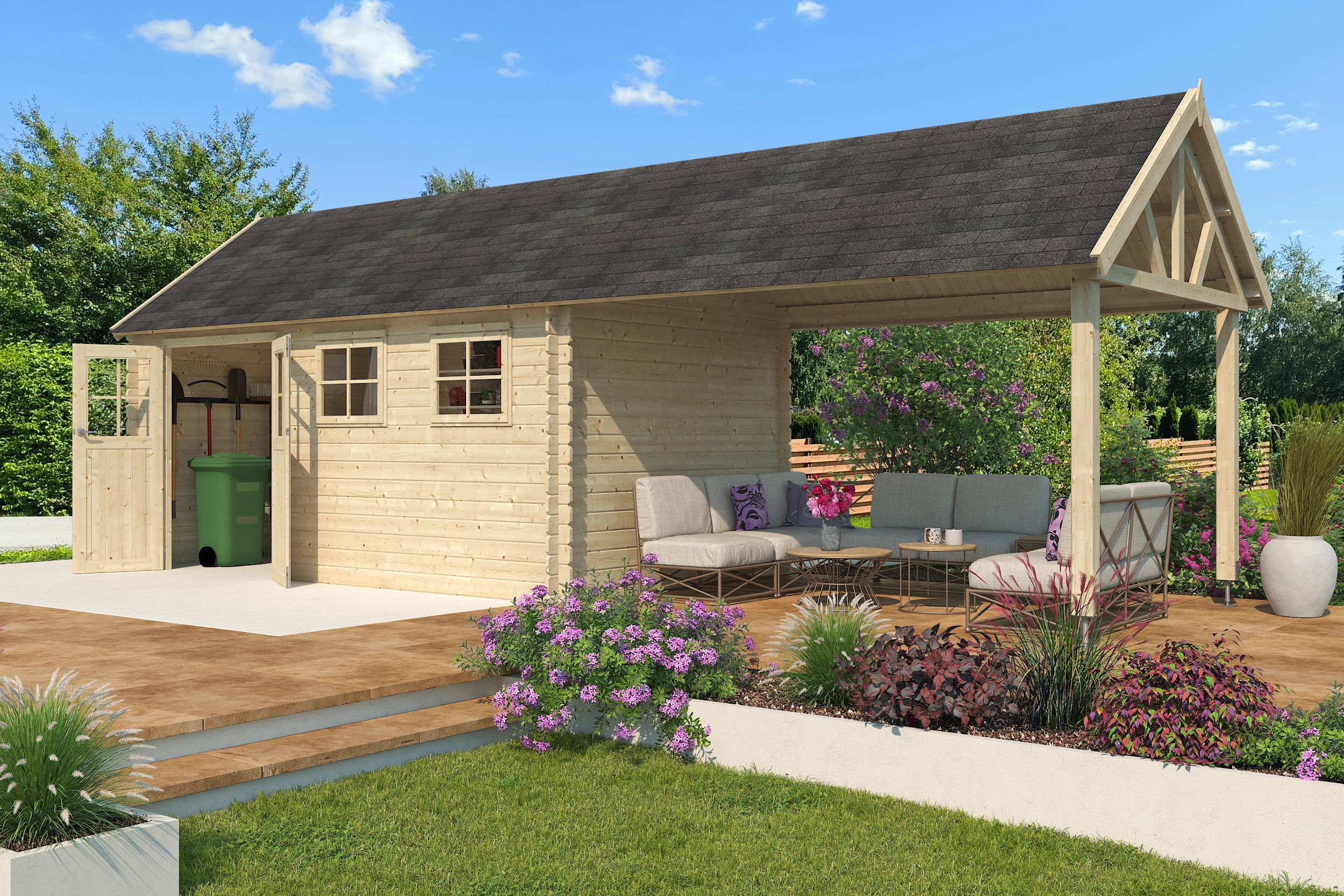 Woodlands Blokhut Gloucester XL 880 x 295 cm - Afbeelding 6