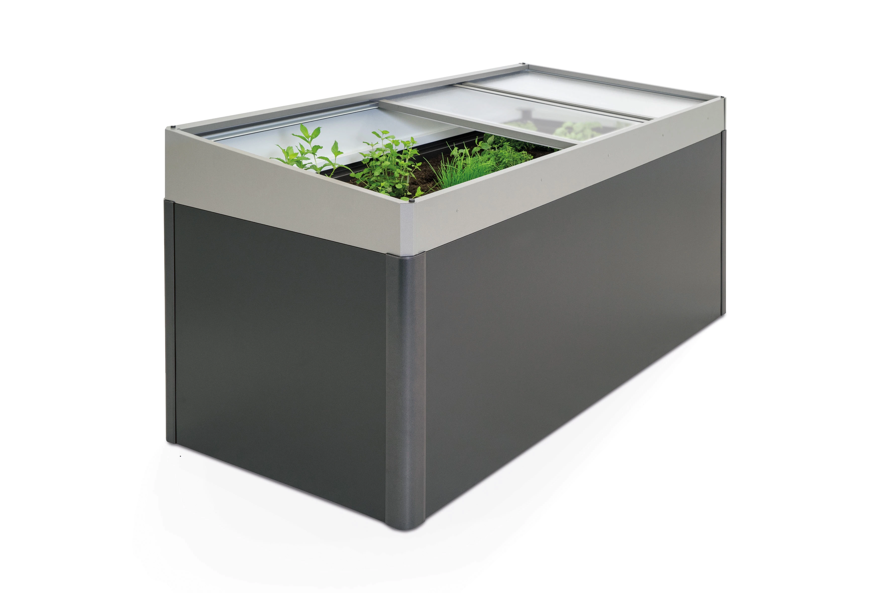 Biohort Serre voor MoestuinBox Formaat 4 Kwartsgrijs Metallic - Afbeelding 1