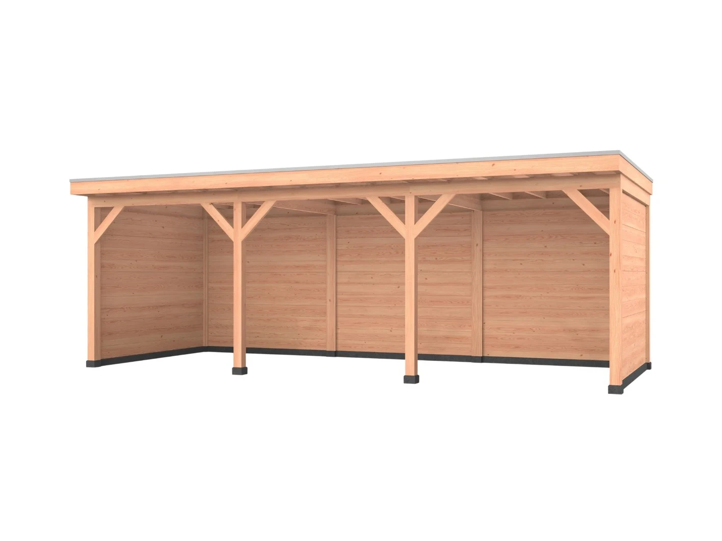 Douglas overkapping, 750 x 400, met achterwand en twee zijwanden, Westwood Comfort - Afbeelding 1
