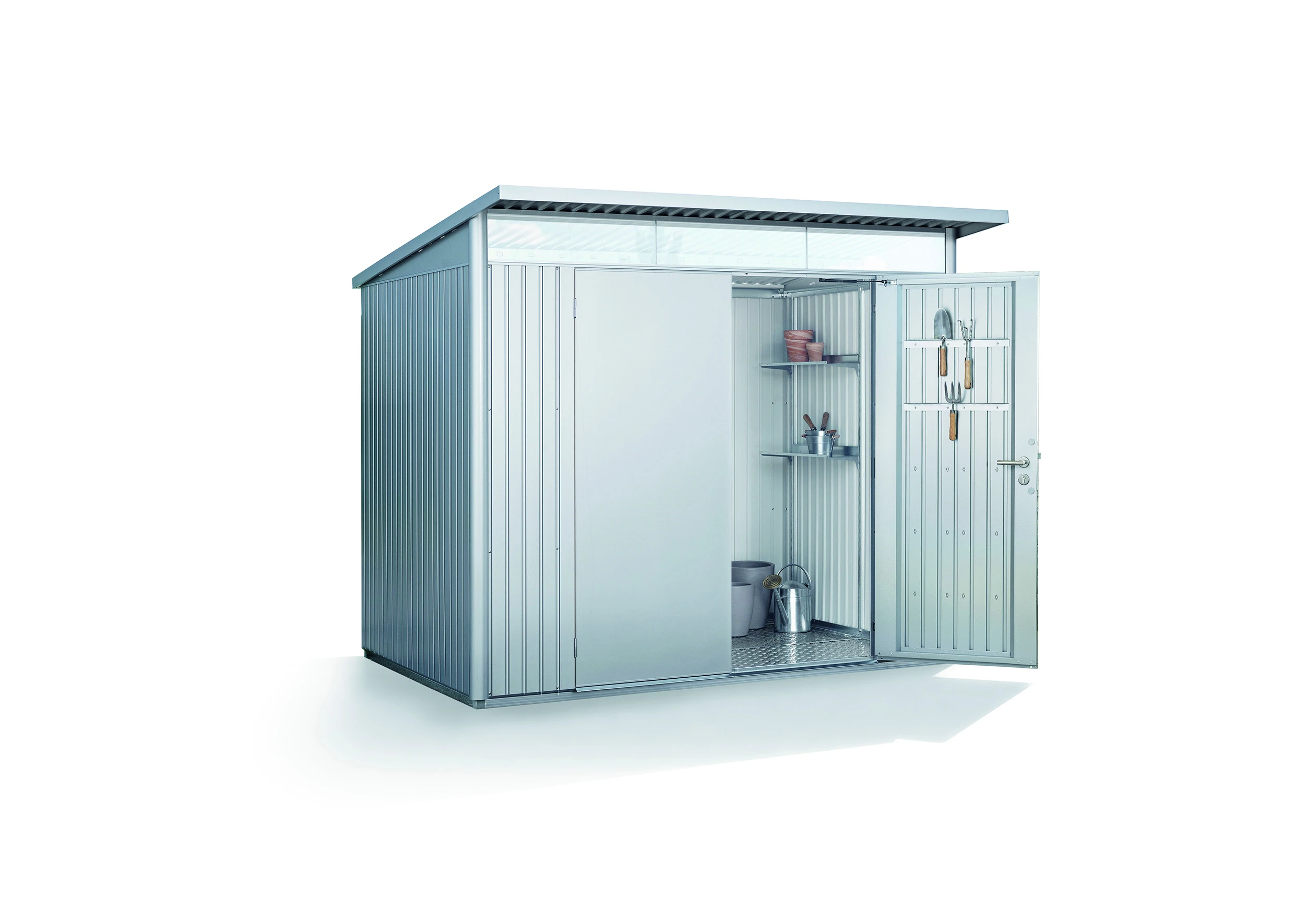 Biohort Berging Avantgarde Dubbele Deur Zilver 260 x 220 x 218 cm - Afbeelding 1