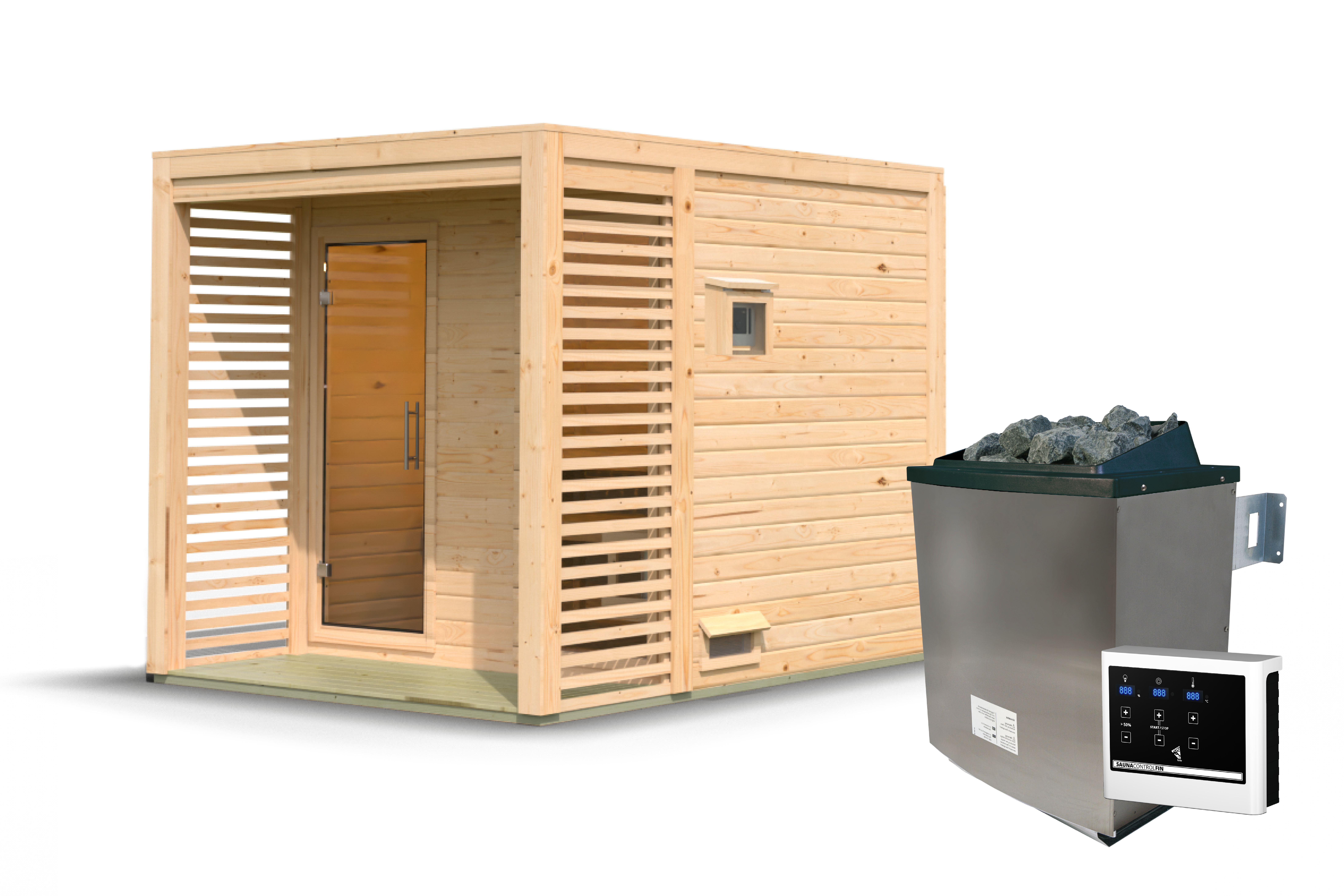 Sauna Oss 2 Finish 237 x 276 x 232 cm - Afbeelding 1