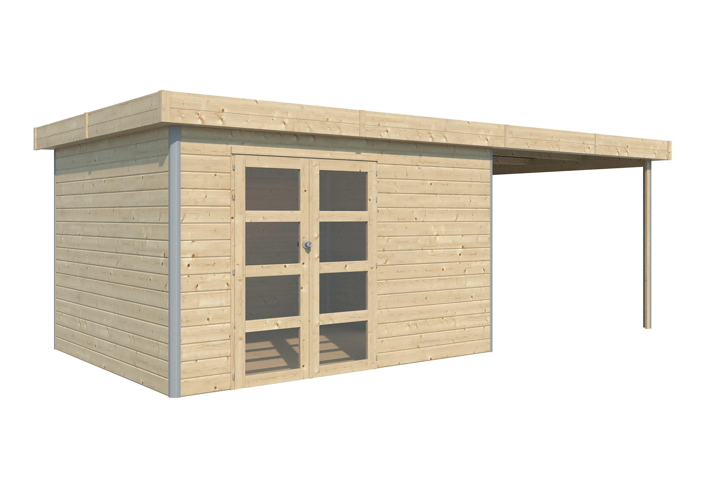 Woodlands Blokhut Misaka met Overkapping en Aluminium Hoekprofiel 655 x 295 cm - Afbeelding 2