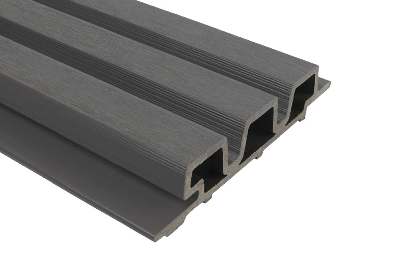 Composiet Rhombusprofielplank 3.3 x 17 cm (33 x 170 mm) Donkergrijs - Lengte 390 cm OP = OP - Afbeelding 1