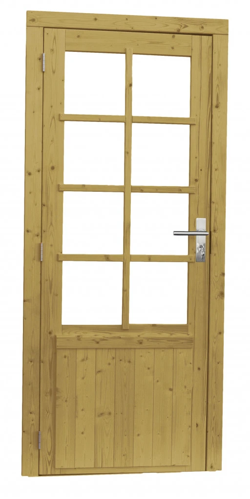 Vuren Enkele Glasdeur Groen Geïmpregneerd 90 x 201 cm (900 x 2010 mm) - Afbeelding 1