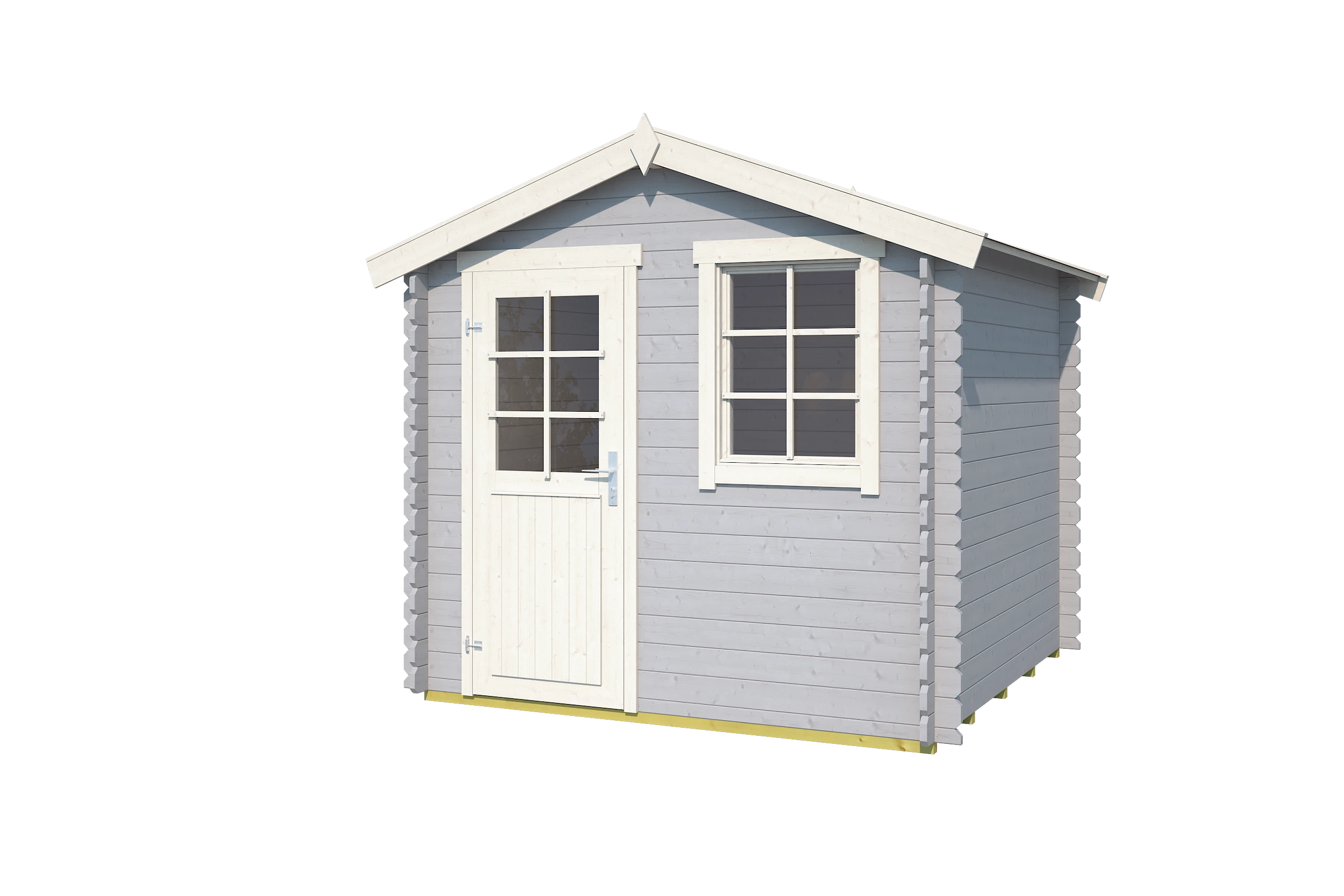 Outdoor life Blokhut Wels Platinum Grey-Wit 230 x 230 cm - Afbeelding 2