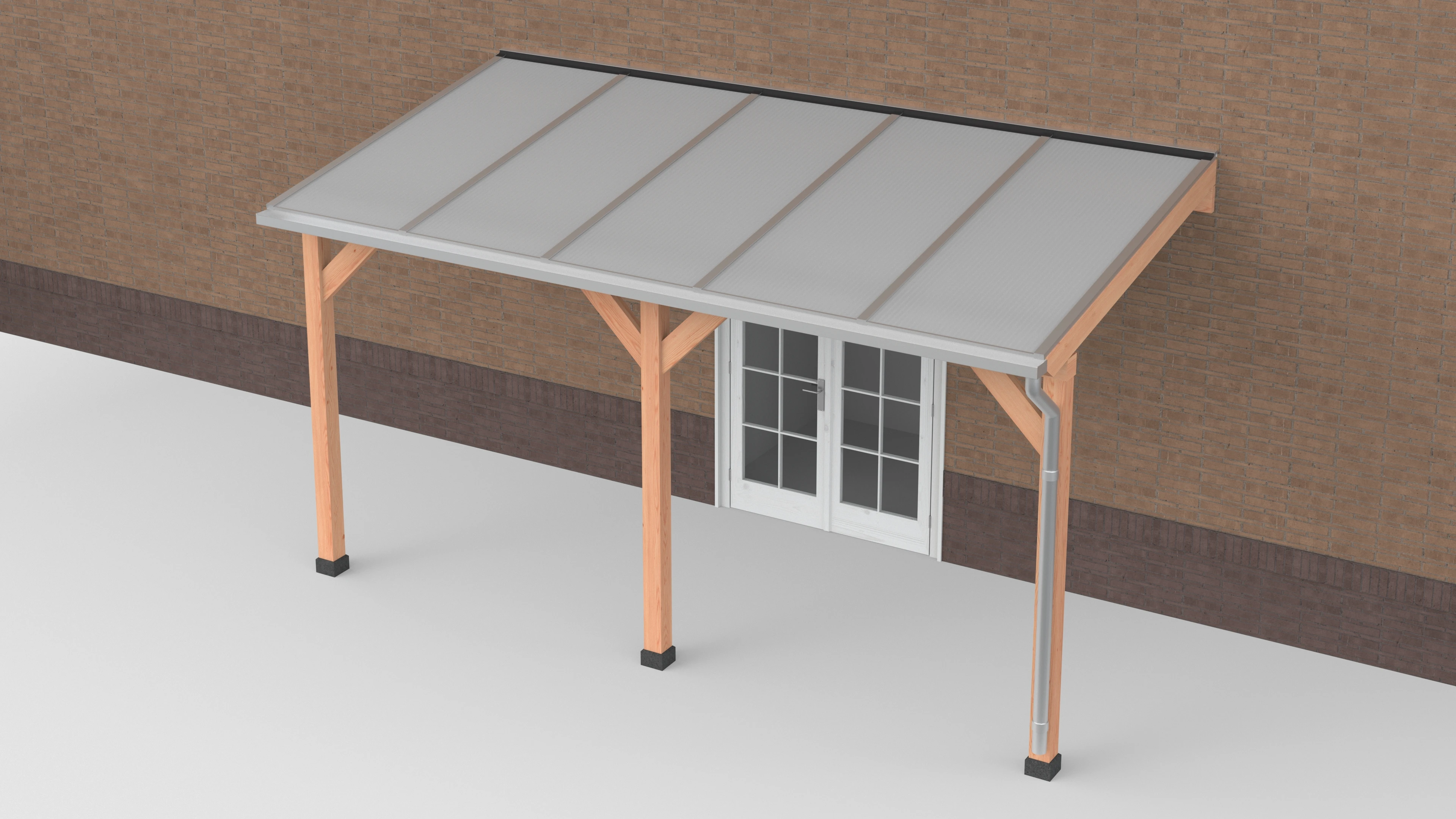 Douglas Terrasoverkapping Polycarbonaat Opaal Geschaafd 500 x 250 cm - Afbeelding 1