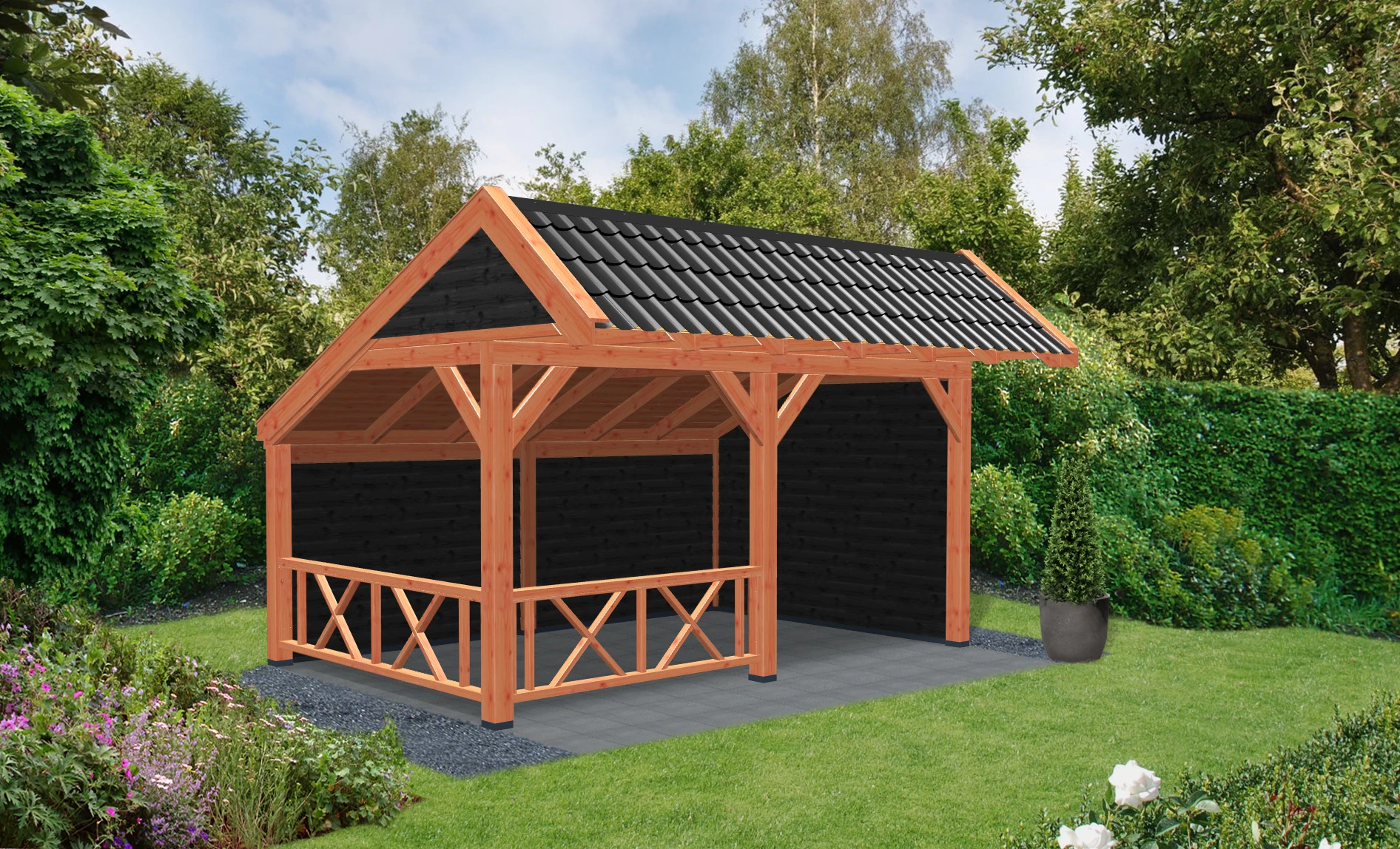 Trendhout Douglas Kapschuur De Stee 500 x 425 cm - Afbeelding 2