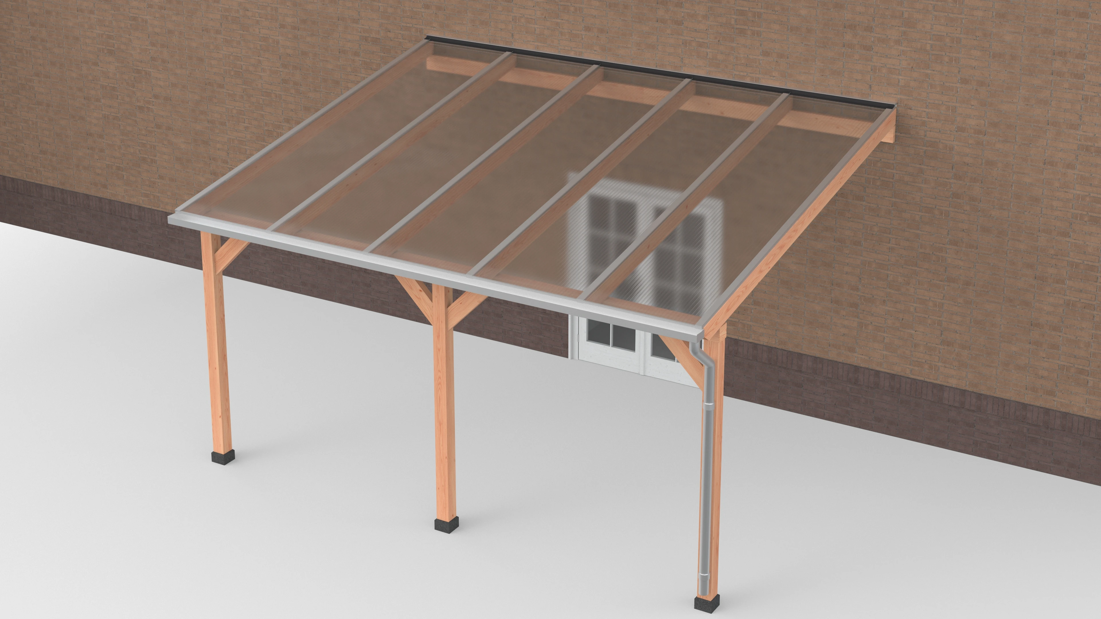Douglas Terrasoverkapping Polycarbonaat Helder Geschaafd - 500 x 400 cm - Afbeelding 1