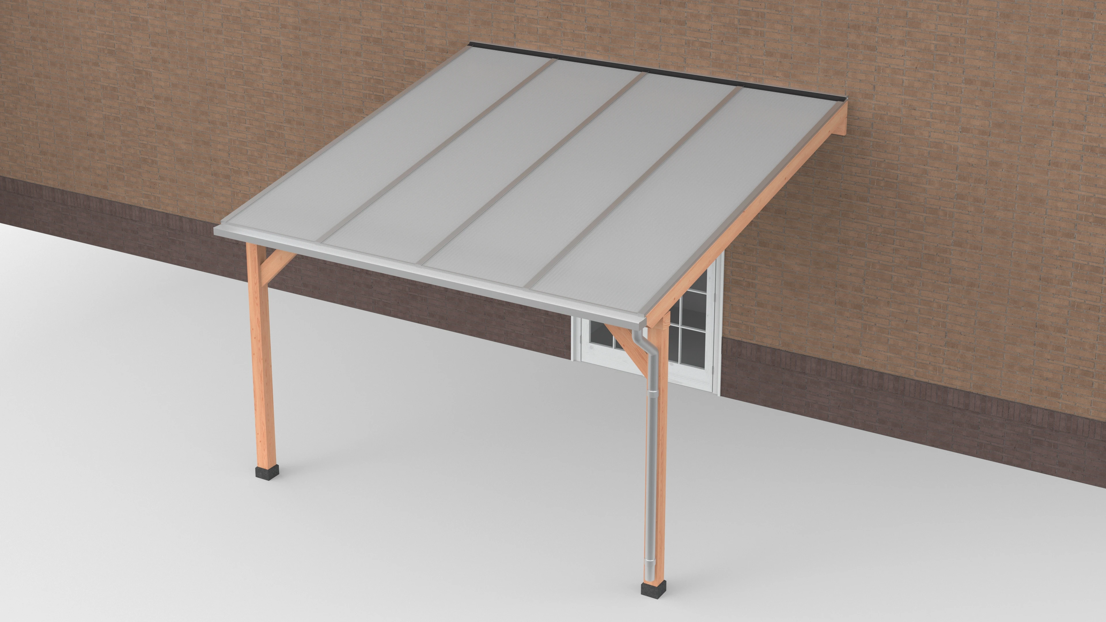 Douglas Terrasoverkapping Geschaafd Polycarbonaat Opaal 400 x 400 cm - Afbeelding 1
