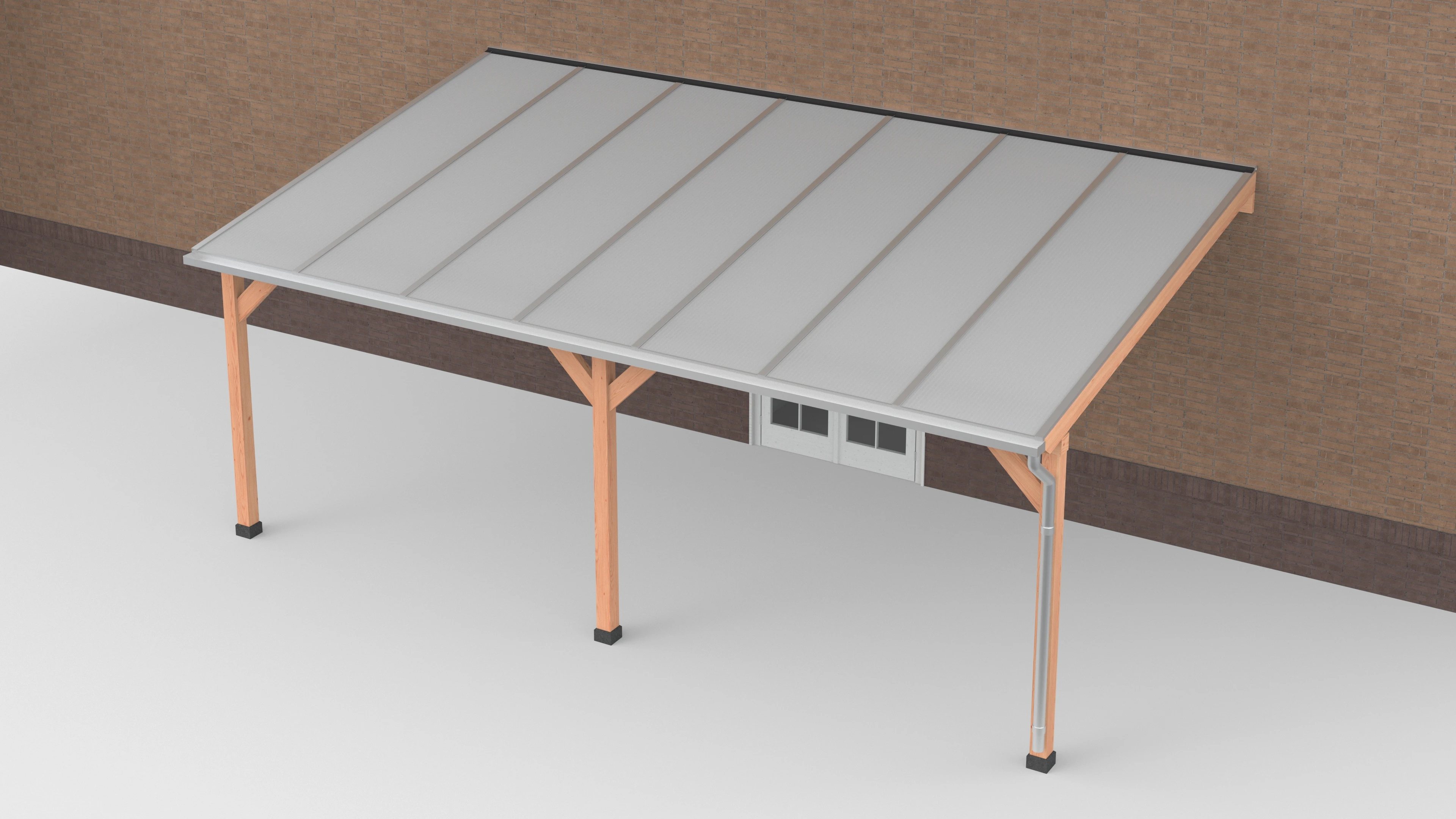 Douglas Terrasoverkapping Polycarbonaat Opaal Geschaafd 700 x 400 cm - Afbeelding 1