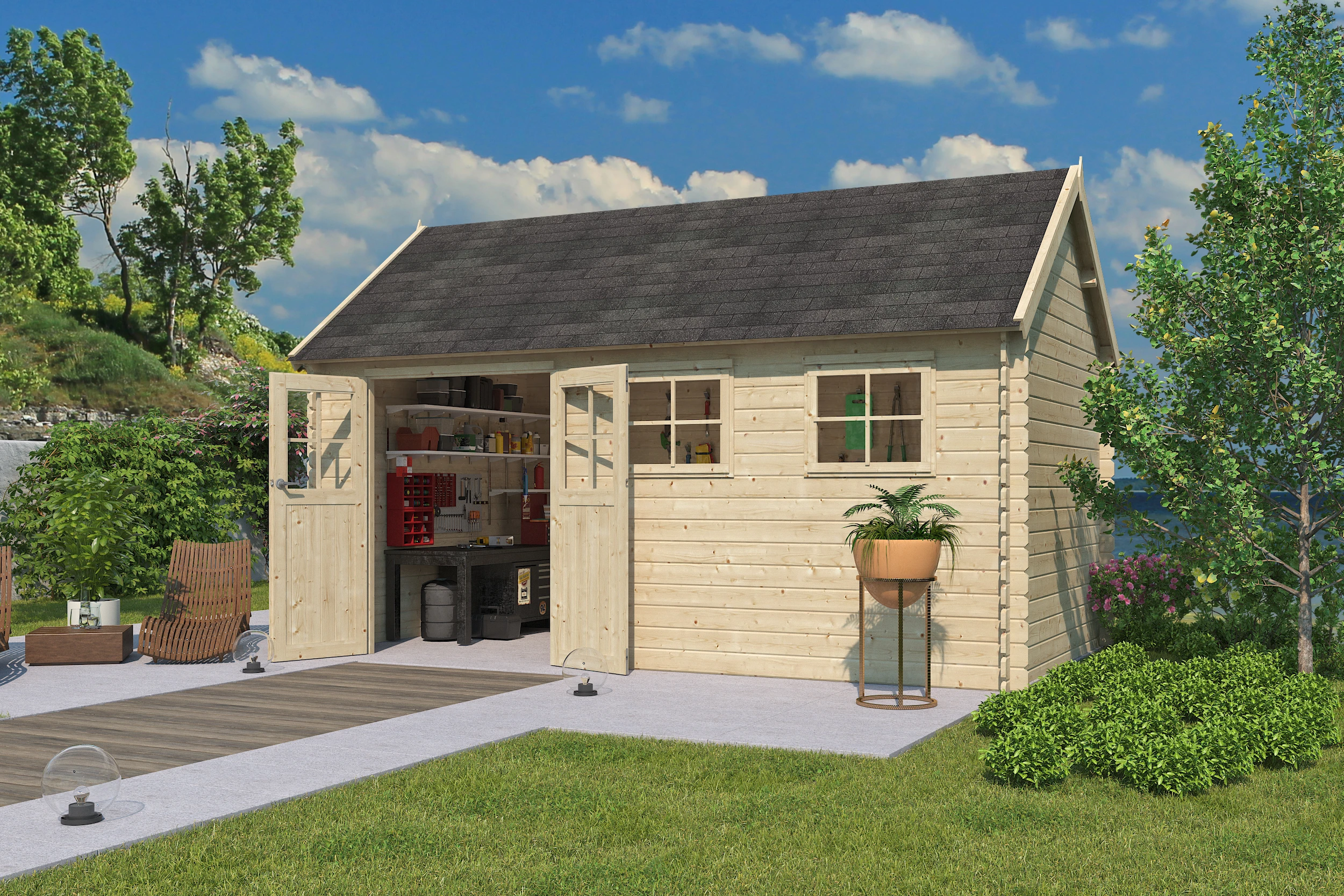 Woodlands Blokhut Gloucester XL 505 x 295 cm - Afbeelding 5