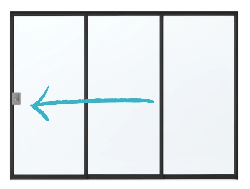 Glazen Schuifwand Zijwand Vaste Handgreep Links - 276 x 224 cm - Afbeelding 1