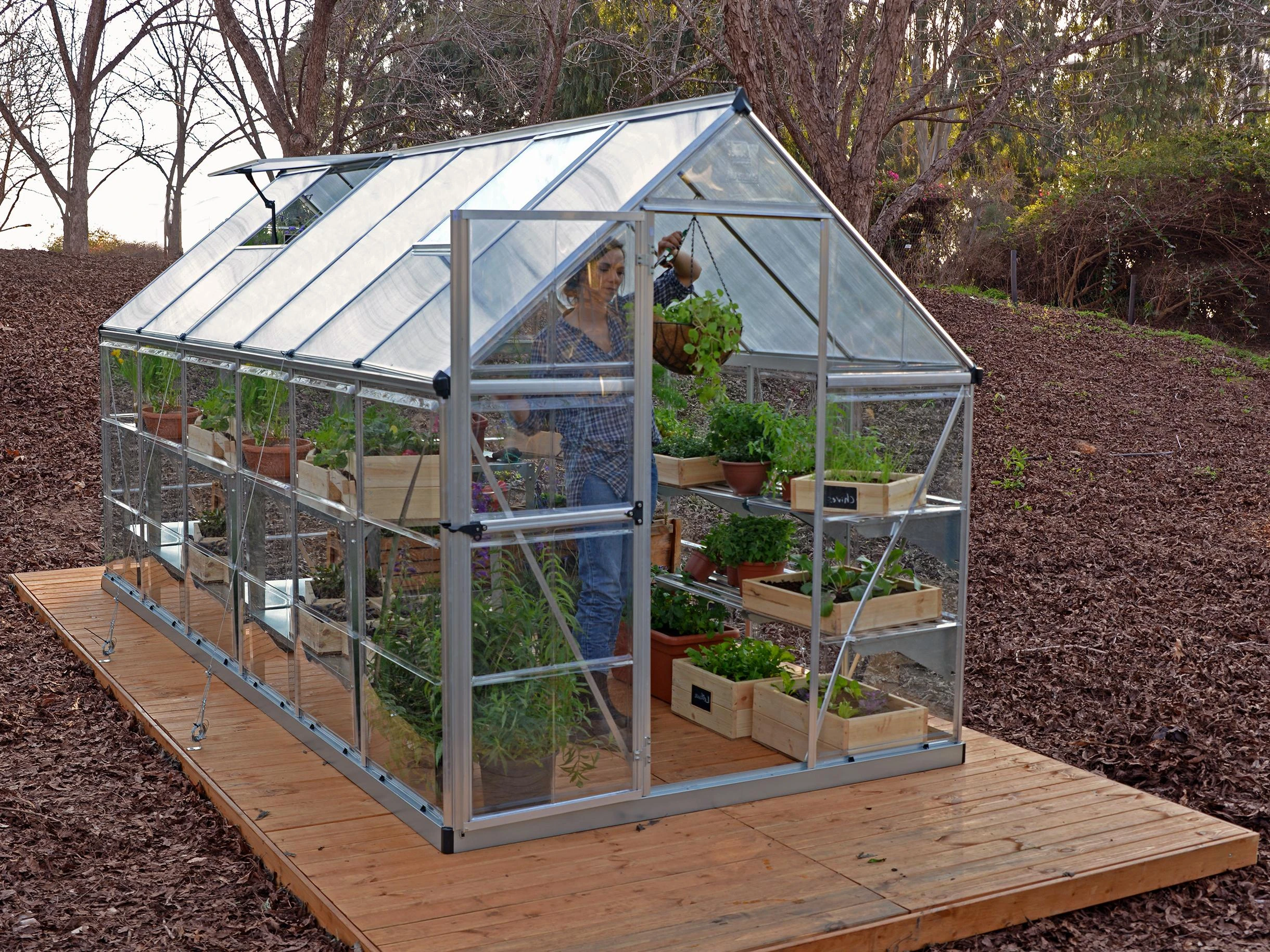 Palram Canopia Tuinkas Hybrid 185 x 365 cm Zilver - Afbeelding 1