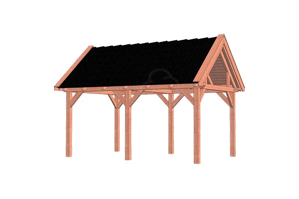 Trendhout Douglas Overkapping Zadeldak XL 530 x 380 cm - Afbeelding 1