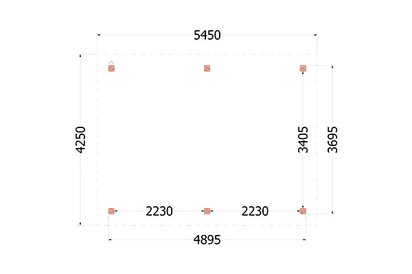 Trendhout Douglas Overkapping Florence 545 x 425 cm - Afbeelding 2