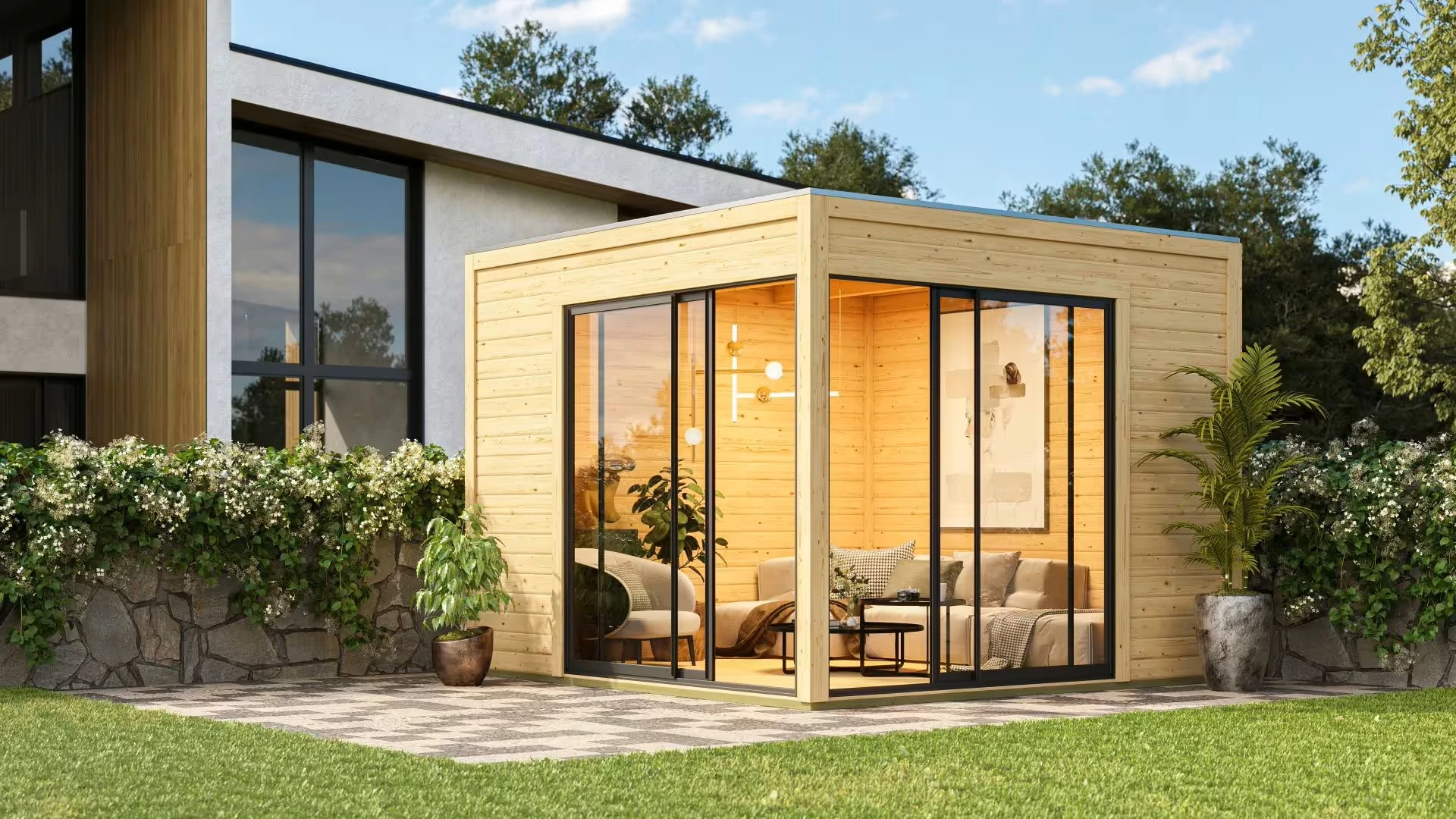 Karibu Tuinhuis Dice 3 308 x 308 cm - Afbeelding 1