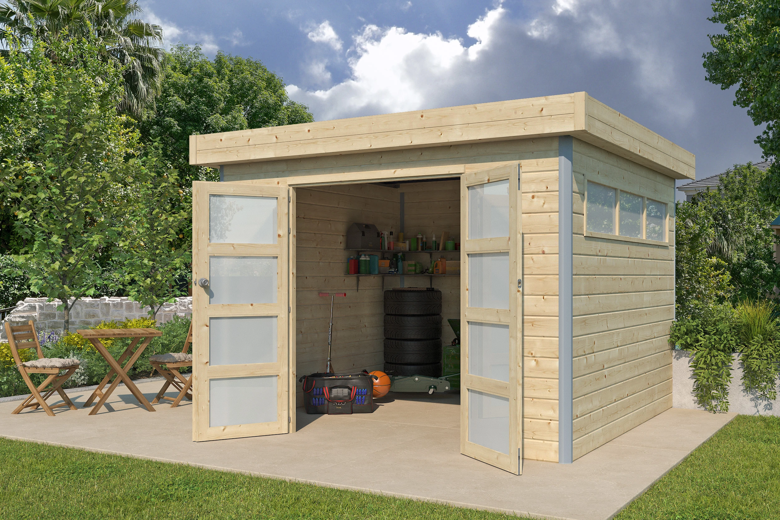 Woodlands Blokhut Kasuko 295 x 295 cm - Afbeelding 2