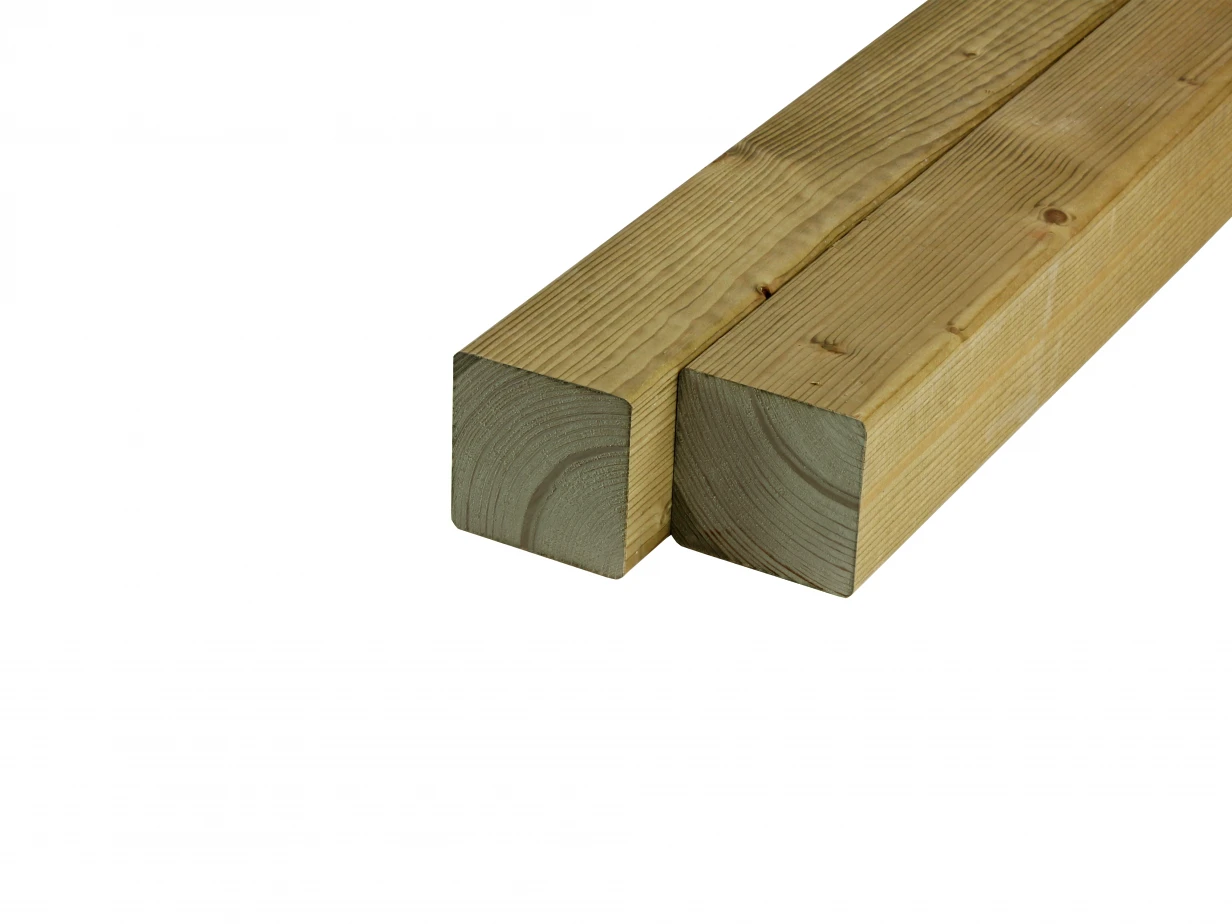 Vuren Paal 8.7 x 8.7 cm (87 x 87 mm) Geschaafd Geïmpregneerd - Lengte 300 cm - Afbeelding 1