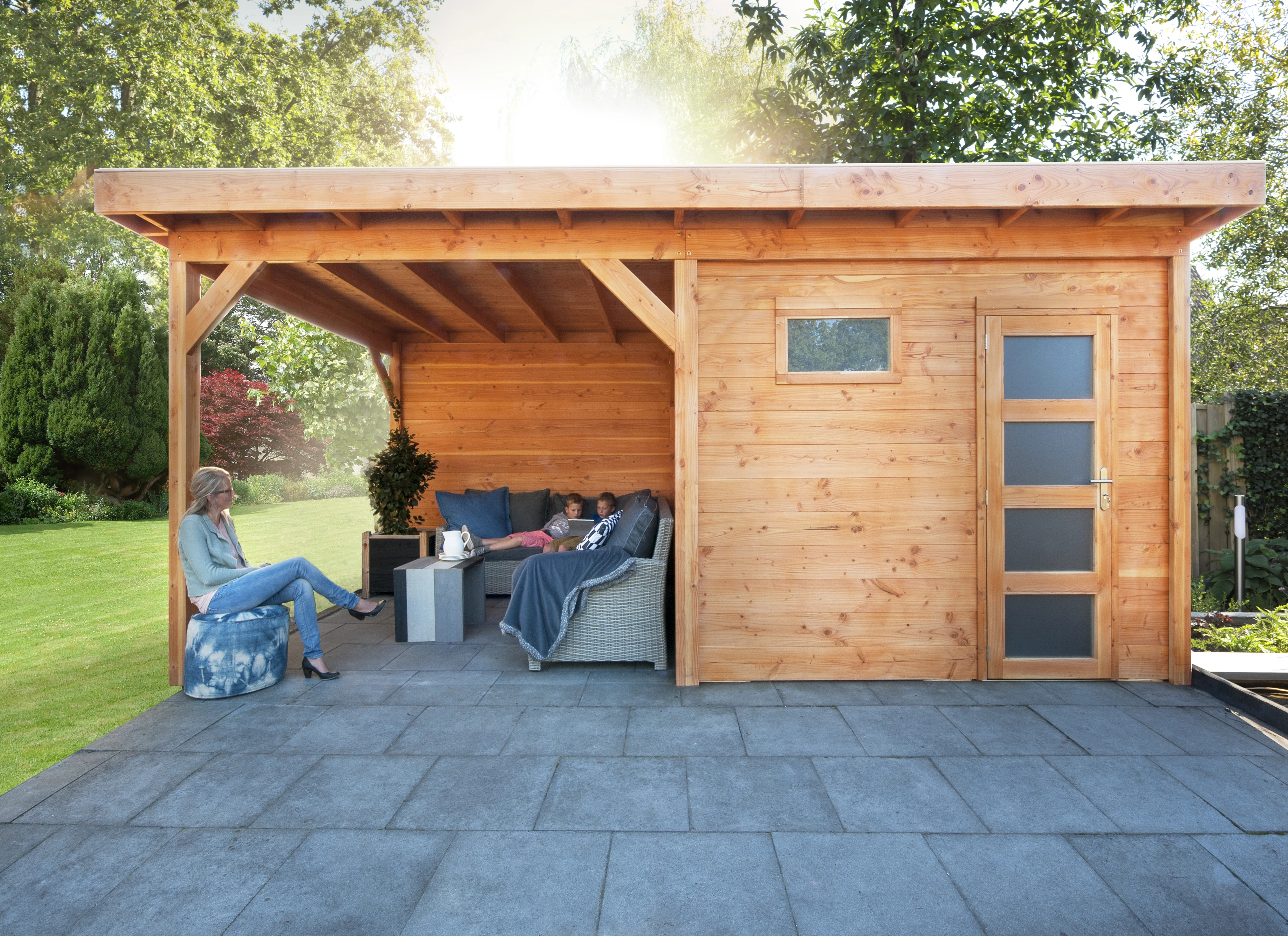 Hillhout Douglas Tuinhuis Raaf 700 x 300 cm Onbehandeld - Afbeelding 1