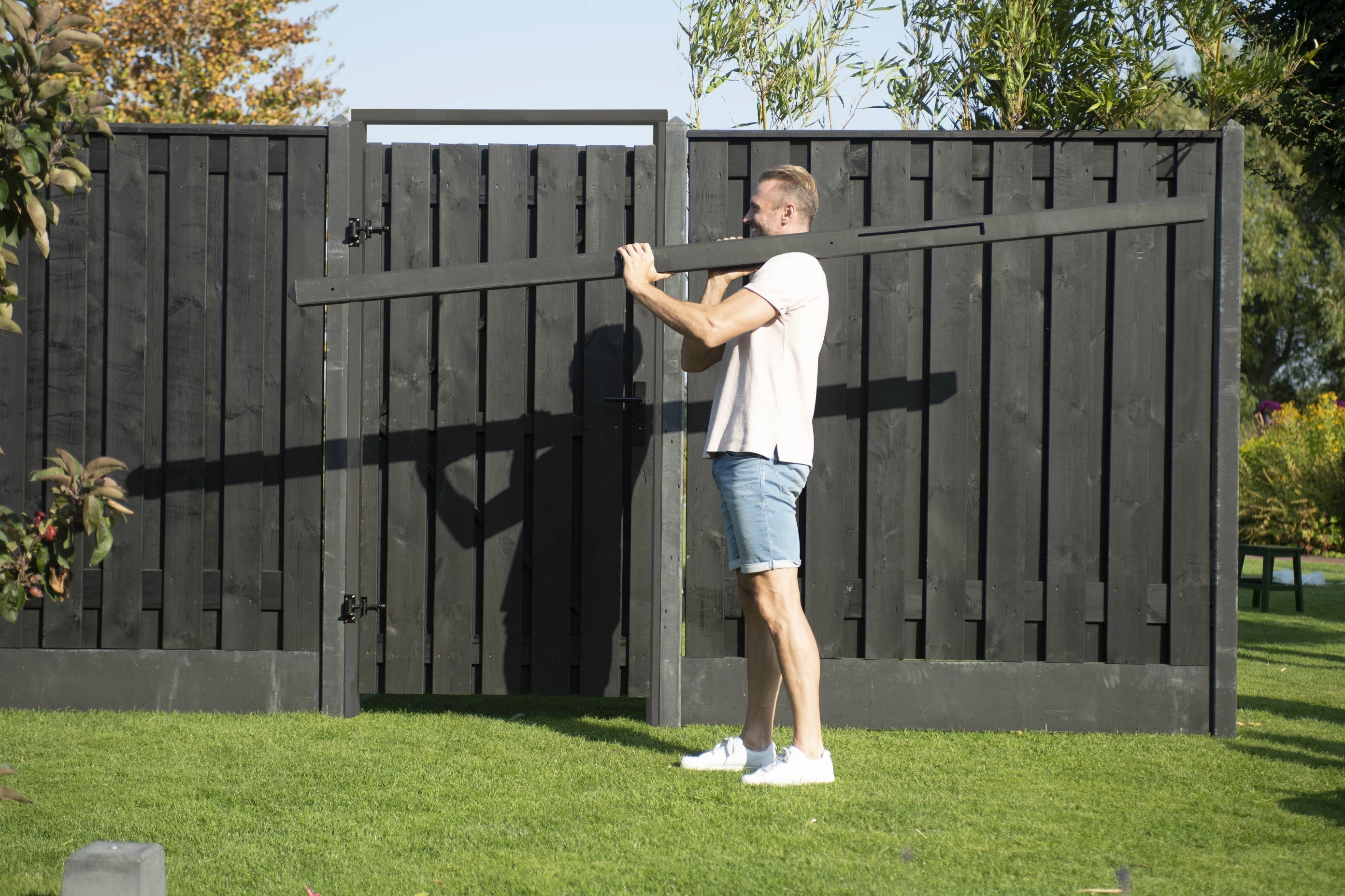 Betonplaat Glad 3.5 x 24 cm (35 x 240 mm) Antraciet Ongecoat - Lengte 184 cm - Afbeelding 4