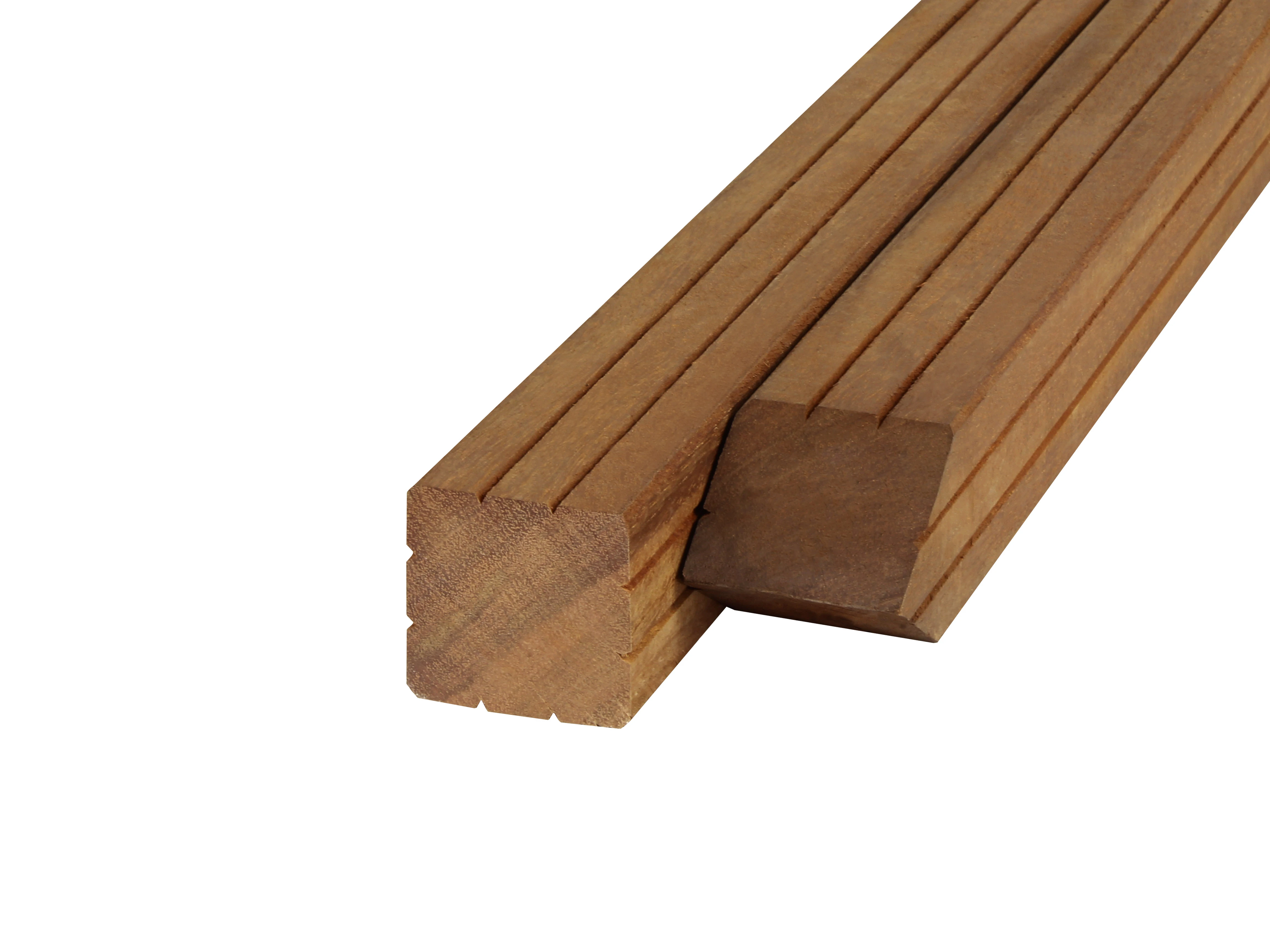 Hardhout Azobe Paal 8.5 x 8.5 cm (85 x 85 mm) Geschaafd - Lengte 400 cm - Afbeelding 1